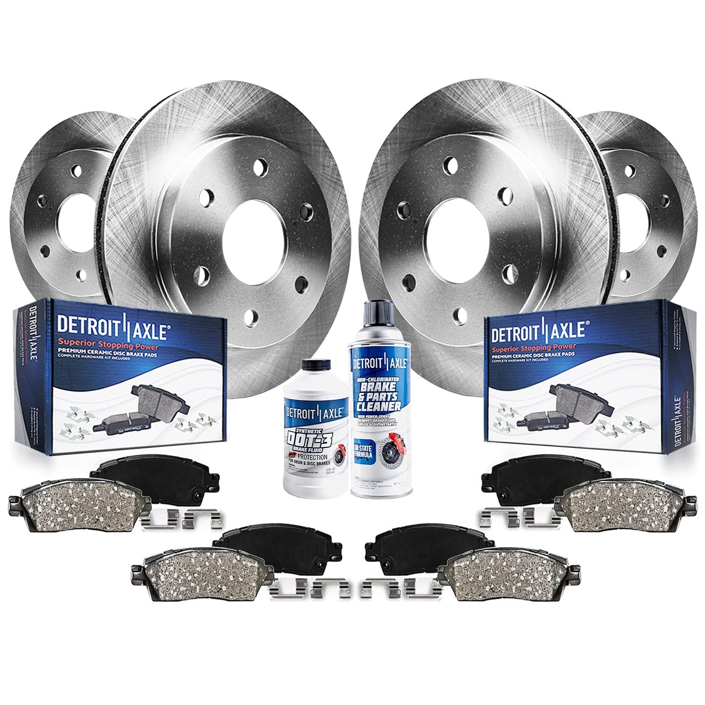 Detroit Axle - Brake Kit for Subaru Impreza Forester Legacy Outback 11.54'' inch Front & 11.26" inch Rear Disc Brake Rotors Ceramic Brake Pads Front and Rear Replacement, Brakes and Rotors