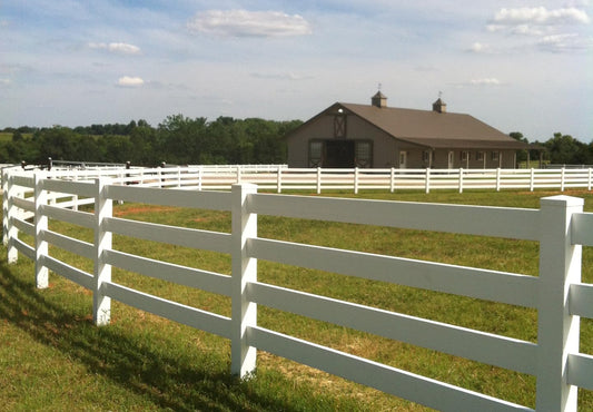 Vinyl Fence Warehouse - 4 Rail Vinyl Ranch Post & Cap (Line Post/Cap)