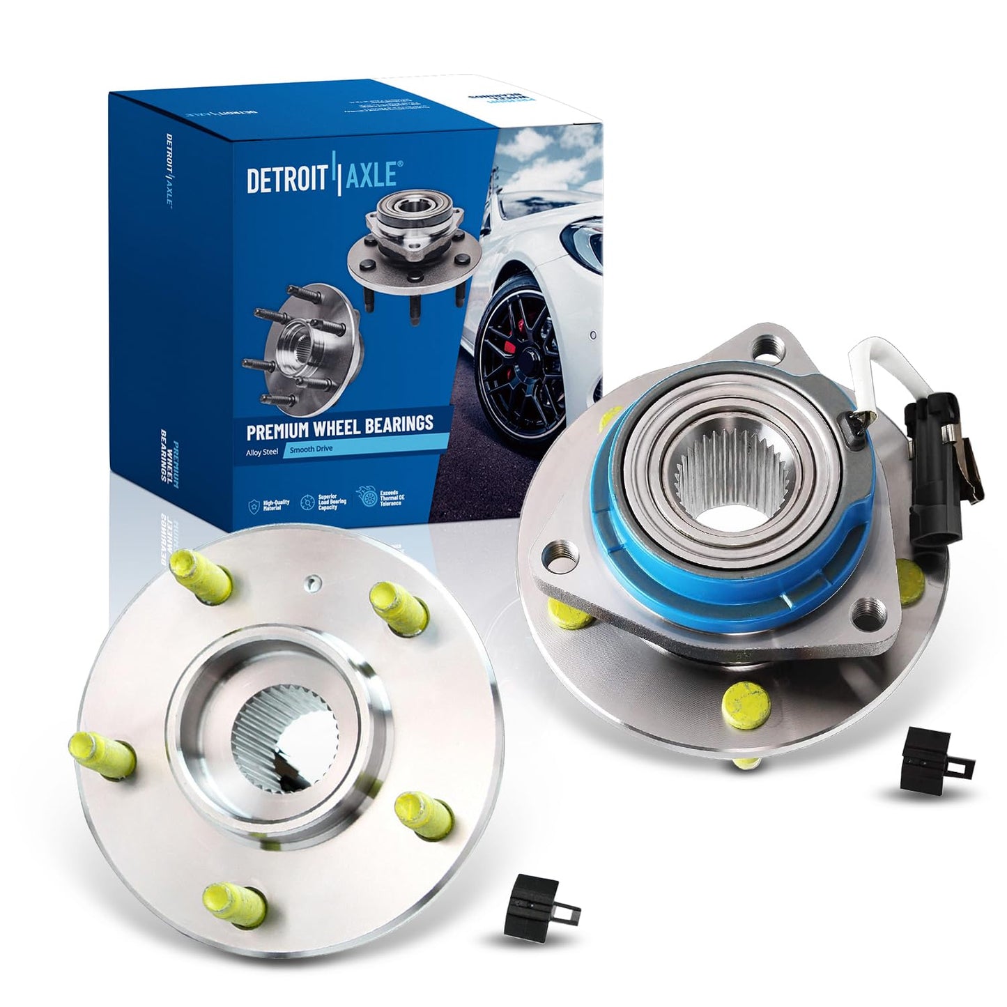 Detroit Axle - 2 Front Wheel Bearing Hub Assembly for Chevy Malibu 2013-2015 Impala 14-17, for Buick Lacrosse Regal 11-17 Cadillac XTS CTS 14-16, for GMC Terrain Equinox 10-17, 5 Lugs Replacement