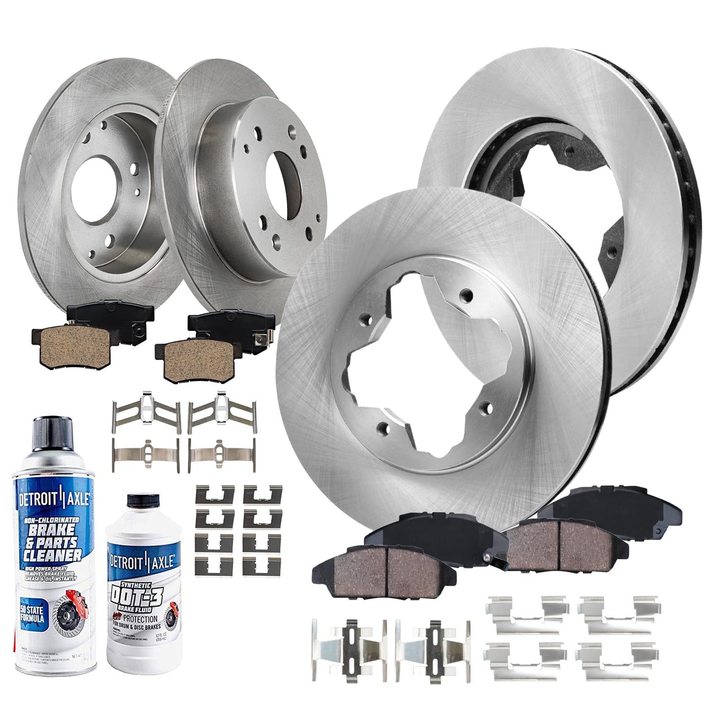 Detroit Axle - 6 Lugs Brake Kit for 12-20 Ford F-150 [with Manual Parking Brake] Ceramic Brakes Pads 2012 2013 2014 2015 2016 2017 2018 2019 2020: 13.78'' inch Front and 13.70'' inch Rear Brake Rotors