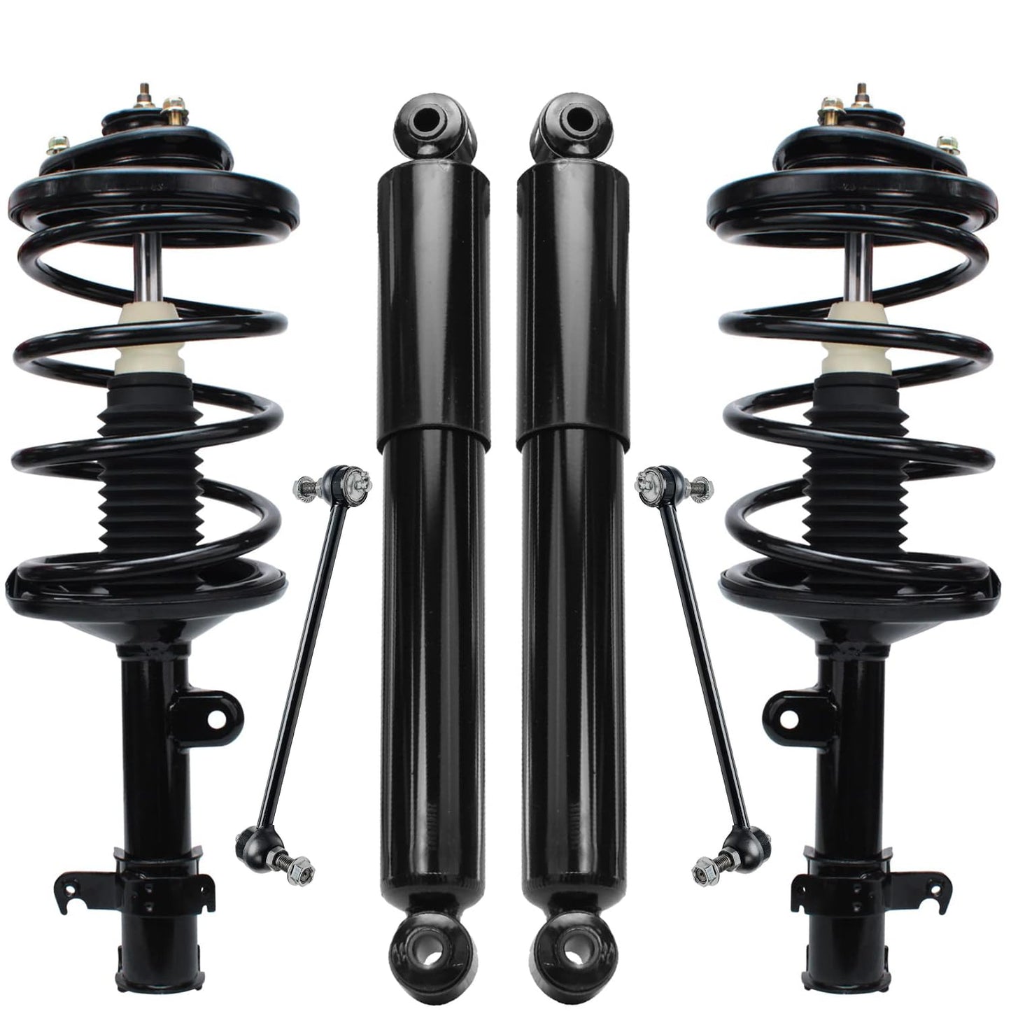 Detroit Axle - 6pc Struts Shocks Kit for 2014-2018 Chevy Silverado 1500 GMC Sierra 1500, 2 Front Struts w/Coil Springs 2 Sway Bars 2 Rear Shock Absorbers 2015 2016 2017 Replacement Suspension
