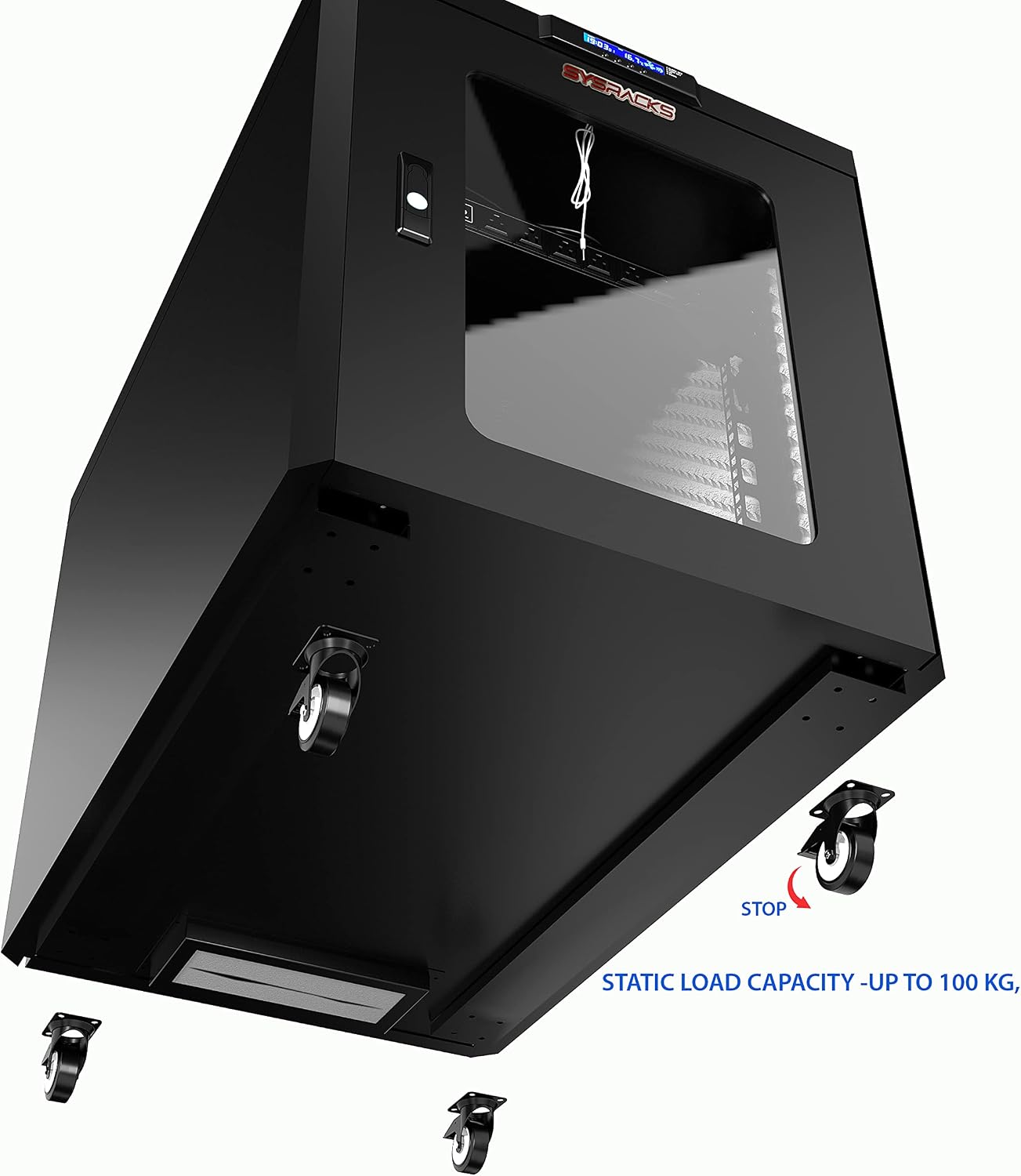 Sysracks Soundproof Server Rack Quiet - Acoustic Sound Proof Cabinet for Servers - Up to 36% Noise Reduction - Locking Server Enclosure - Silent Networking Cabinet - Noise Sound Dampening Box (15U)