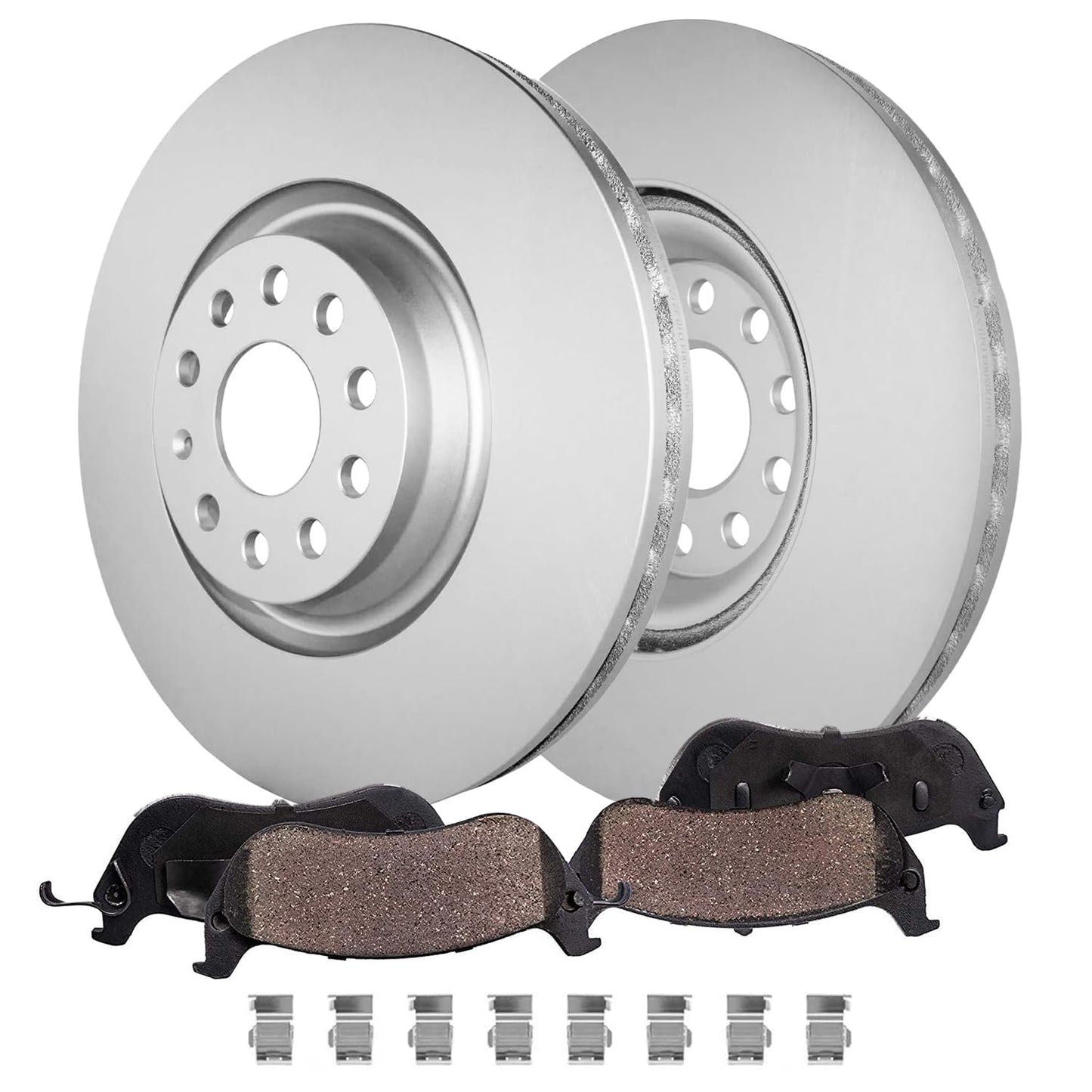 Detroit Axle - Kit de freno delantero para Chrysler 200 Sebring Dodge Avenger Caliber Jeep Compass Patriot Rotores de freno de cerámica Reemplazo de pastillas de freno : rotores delanteros de 11.57