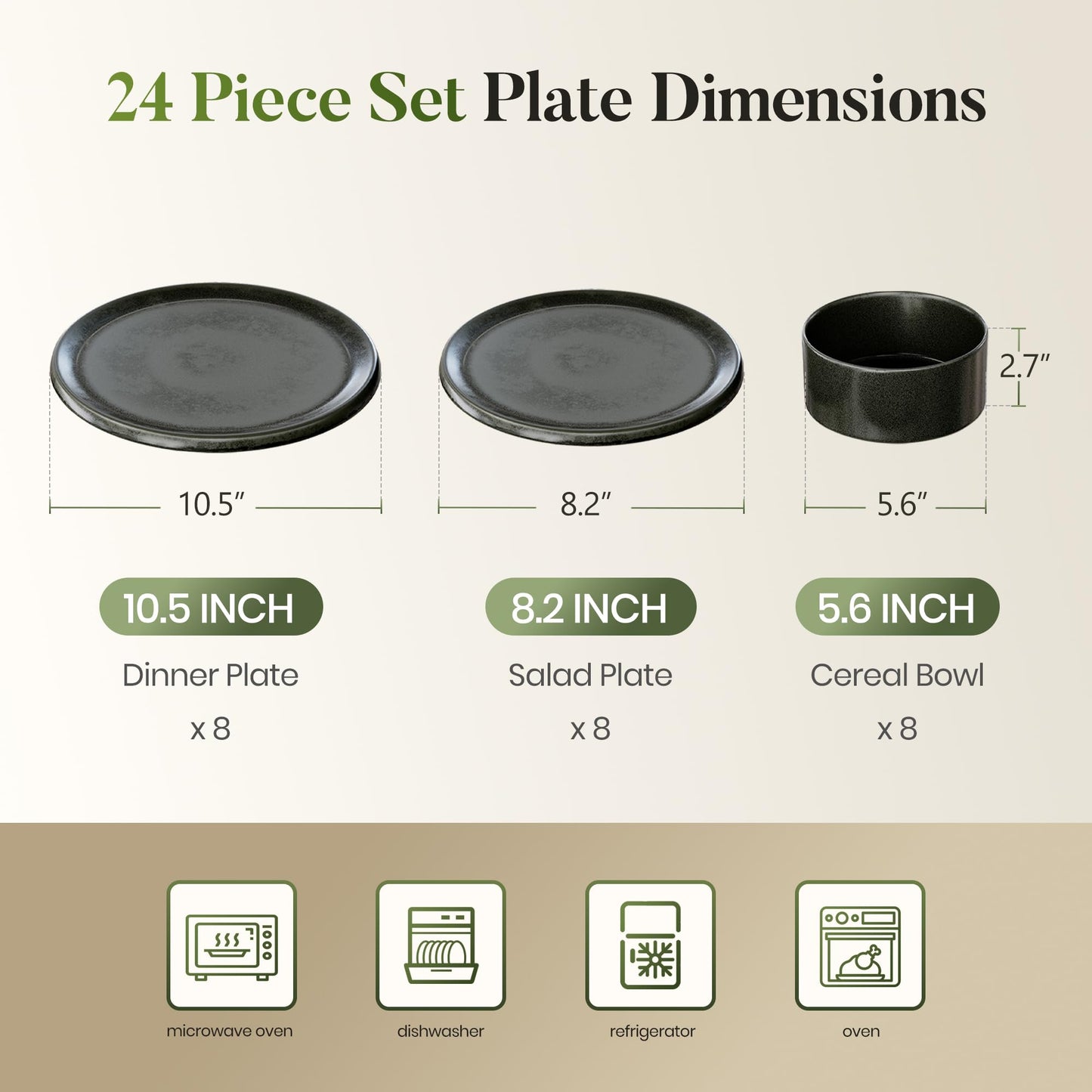 Kitchen Academy Stoneware Dinnerware Sets for 4, 16 Pieces Ceramic Non Toxic Plates and Bowls Sets, Scratch Resistant Handmade Dish Set, Oven & Microwave & Dishwasher Safe, Matte Black