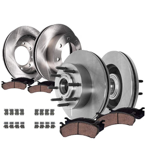 Detroit Axle - 8pc Brake Kit for 2016-2021 Honda Civic, Disc Brake Rotors Ceramic Brakes Pads with Hardware 2017 2018 2019 2020 Replacement : 11.10" inch Front and 10.24" inch Rear Rotor