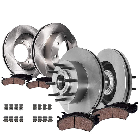 Detroit Axle - 8pc Brake Kit for 2016-2021 Honda Civic, Disc Brake Rotors Ceramic Brakes Pads with Hardware 2017 2018 2019 2020 Replacement : 11.10" inch Front and 10.24" inch Rear Rotor