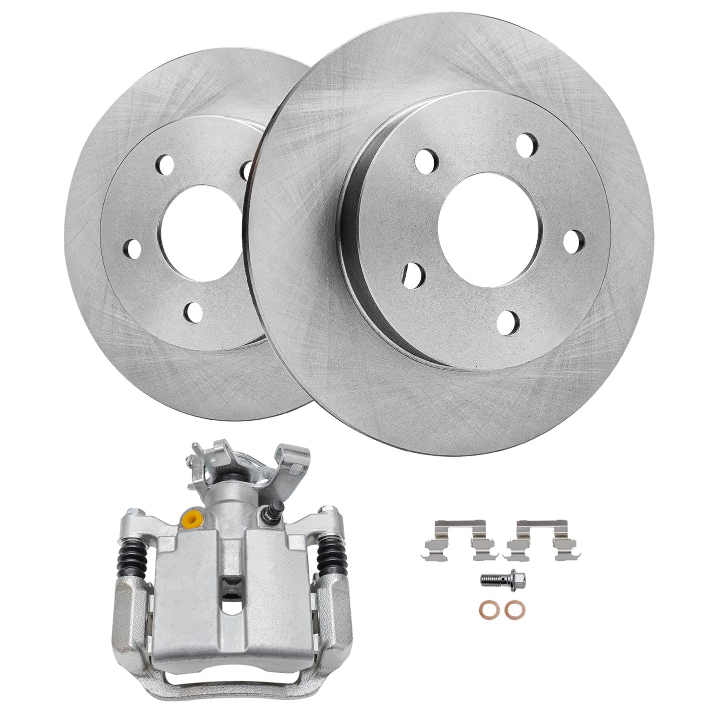 Detroit Axle - Front Brake Kit for 2003-2010 Honda Accord Disc Brake Rotors Ceramic Brakes Pads w/Hardware 2004 2005 2006 2007 2008 2009 Replacement [11.10 inch Rotors]