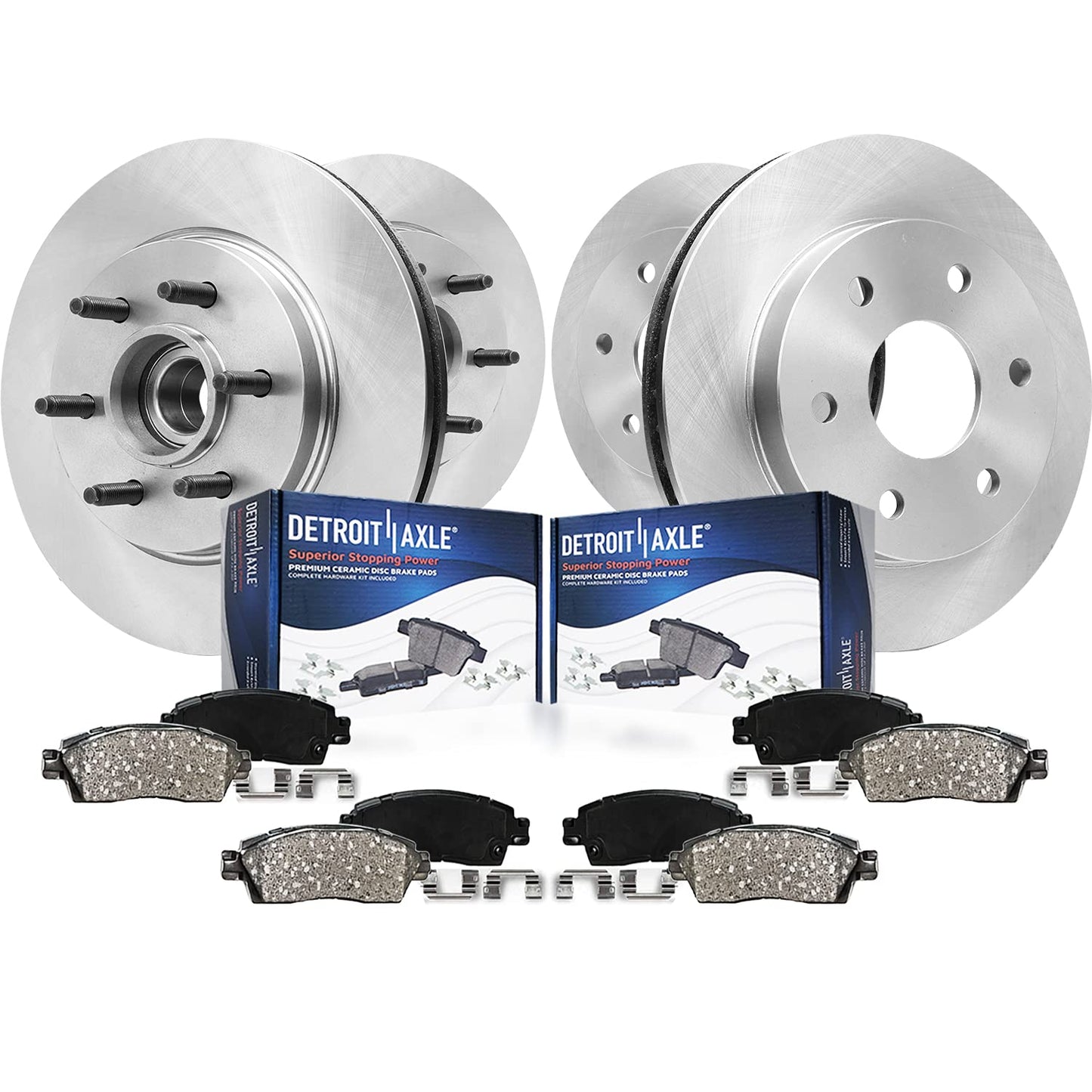 Detroit Axle - Brake Kit for 14-20 Nissan Rogue, 17-22 Rogue Sport, Front and Rear Disc Brake Rotors Ceramic Brake Pads 2018 2019 Replacement
