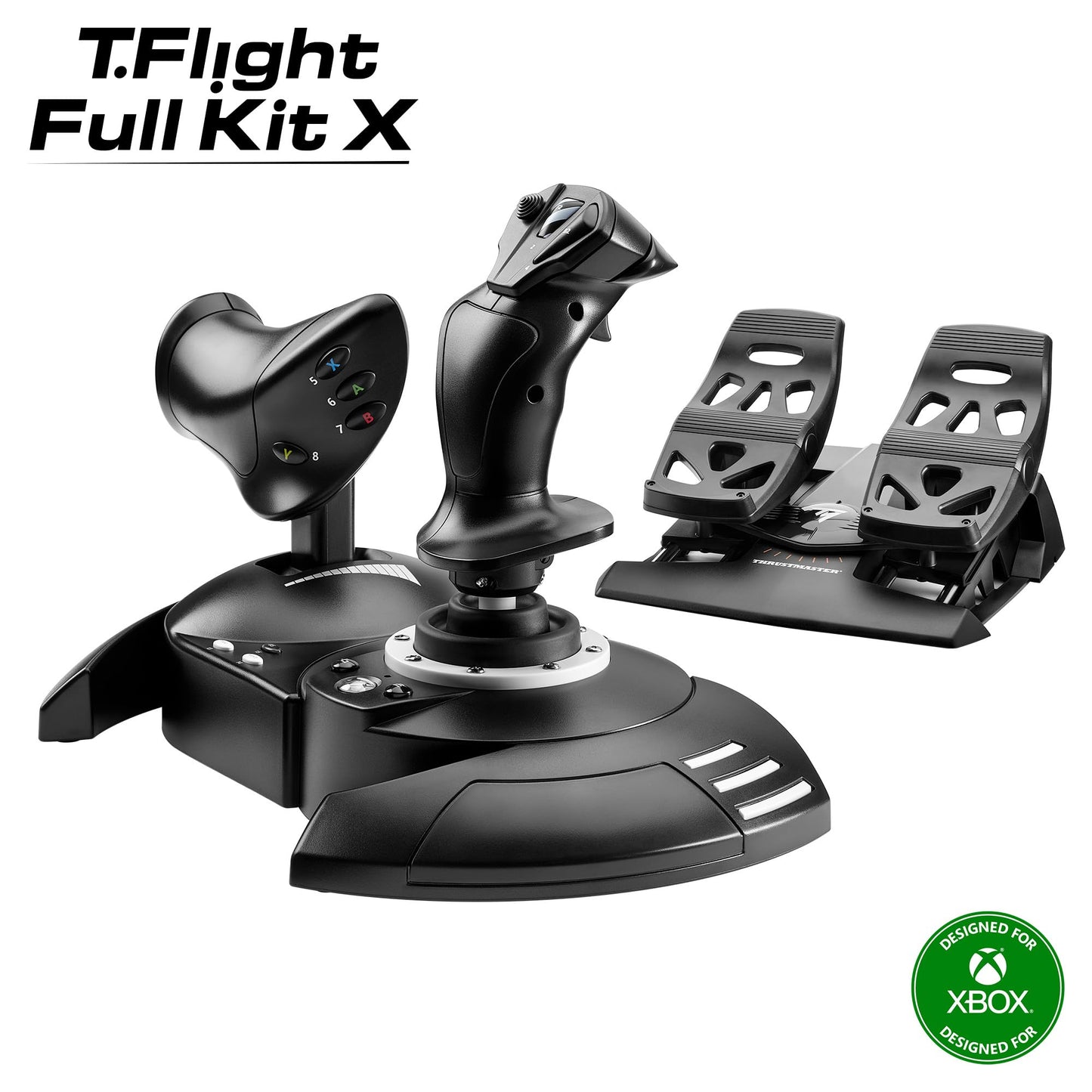 Thrustmaster T-Flight Hotas One Flight Stick & Throttle - XBOX & PC | Detachable design, Officially licensed, adjustable resistance, responsive trigger, 14 programmable buttons, dual rudder