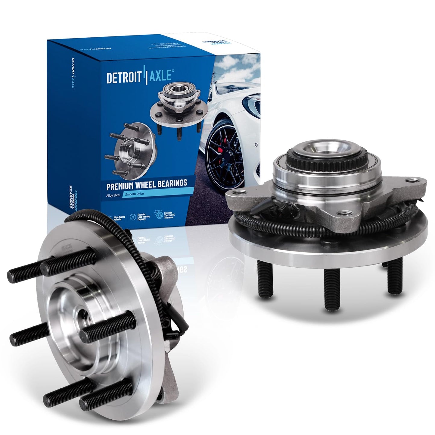 Detroit Axle - 2 Front Wheel Bearing Hub Assembly for Chevy Malibu 2013-2015 Impala 14-17, for Buick Lacrosse Regal 11-17 Cadillac XTS CTS 14-16, for GMC Terrain Equinox 10-17, 5 Lugs Replacement