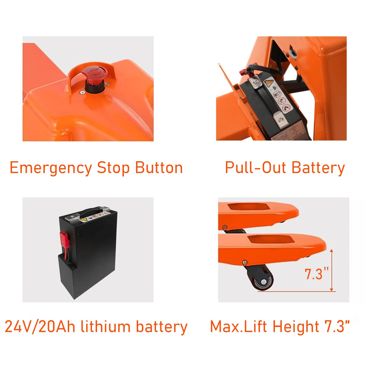 Tory Carrier Electric Pallet Jack, Lithium Battery Powered Pallet Trucks