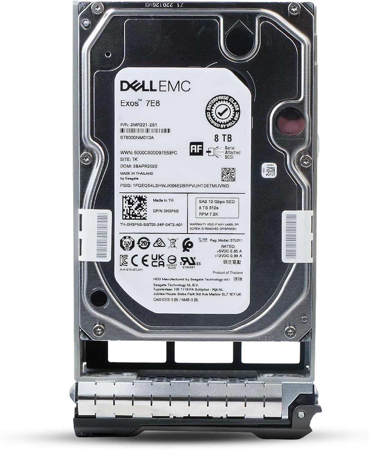 Dell 8TB 7200 RPM SAS 12Gb/s 512e 3.5in Enterprise PowerEdge Hard Drive for R730 R720 R710 R520 R530 R630 R430 T630 T710 R220 R720XD R510 R530XD R730XD 0H3PN0 G13 (Renewed)