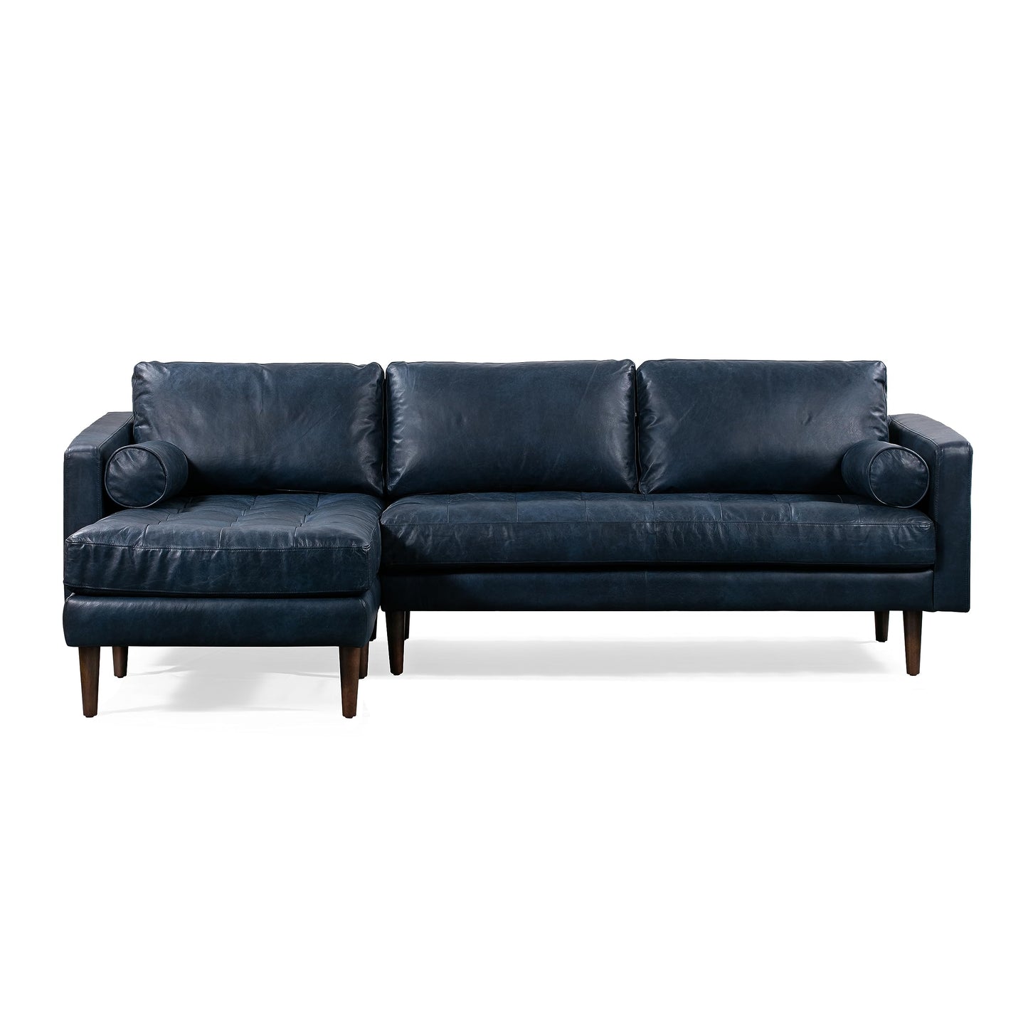 POLY & BARK Napa 82" Leather Pull‑Out Sleeper Sofa – Full‑Grain Italian Leather Upholstery,Tri‑Layer Mattress & Storage Console –Sophisticated Multi‑Functional Sofa Bed for Living Rooms & Guest Spaces