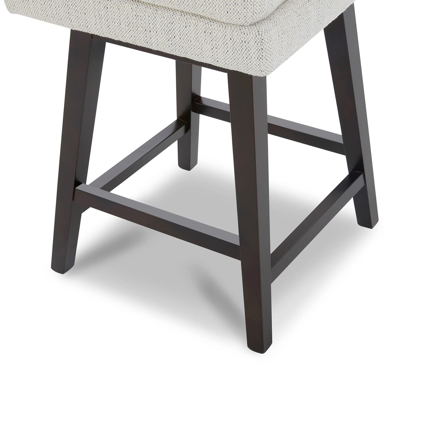 CHITA Bar Height Swivel Barstool with Back Set of 2, FSC Certified Upholstered Bar Stool, 30.7" H Seat Height, Fabric in Ivory
