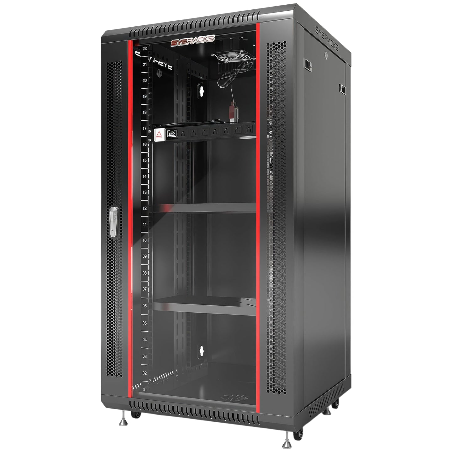 18U Wall Mount Server Rack Cabinet for Home Lab, Office IT and AV Network Installations, 24-Inch Deep 19-Inch Locking Rack with Fan, PDU and Shelves