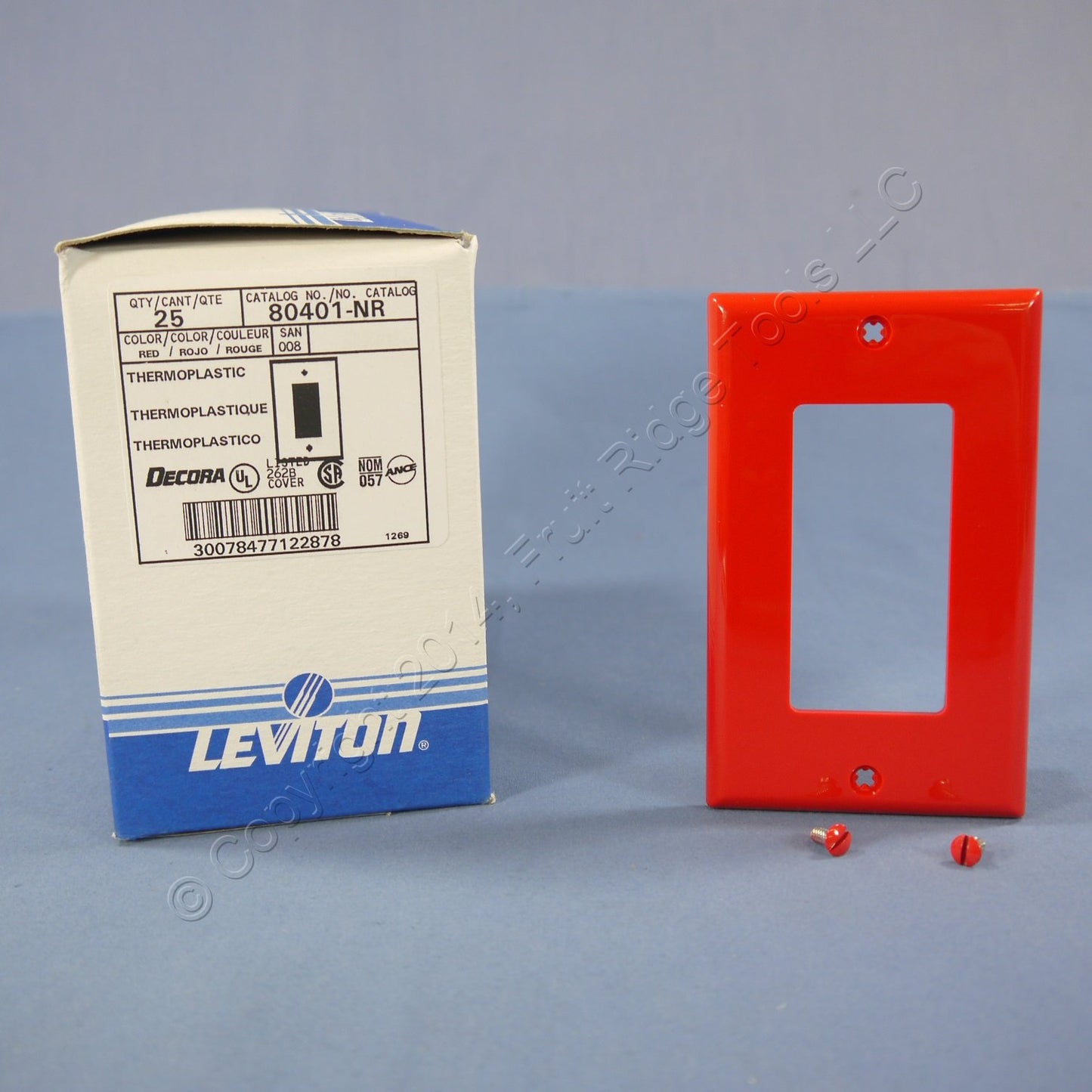 Leviton 1-Gang Decora/GFCI Device Wallplate, Standard Size, Thermoplastic Nylon, Device Mount, 80401-NGY, Gray