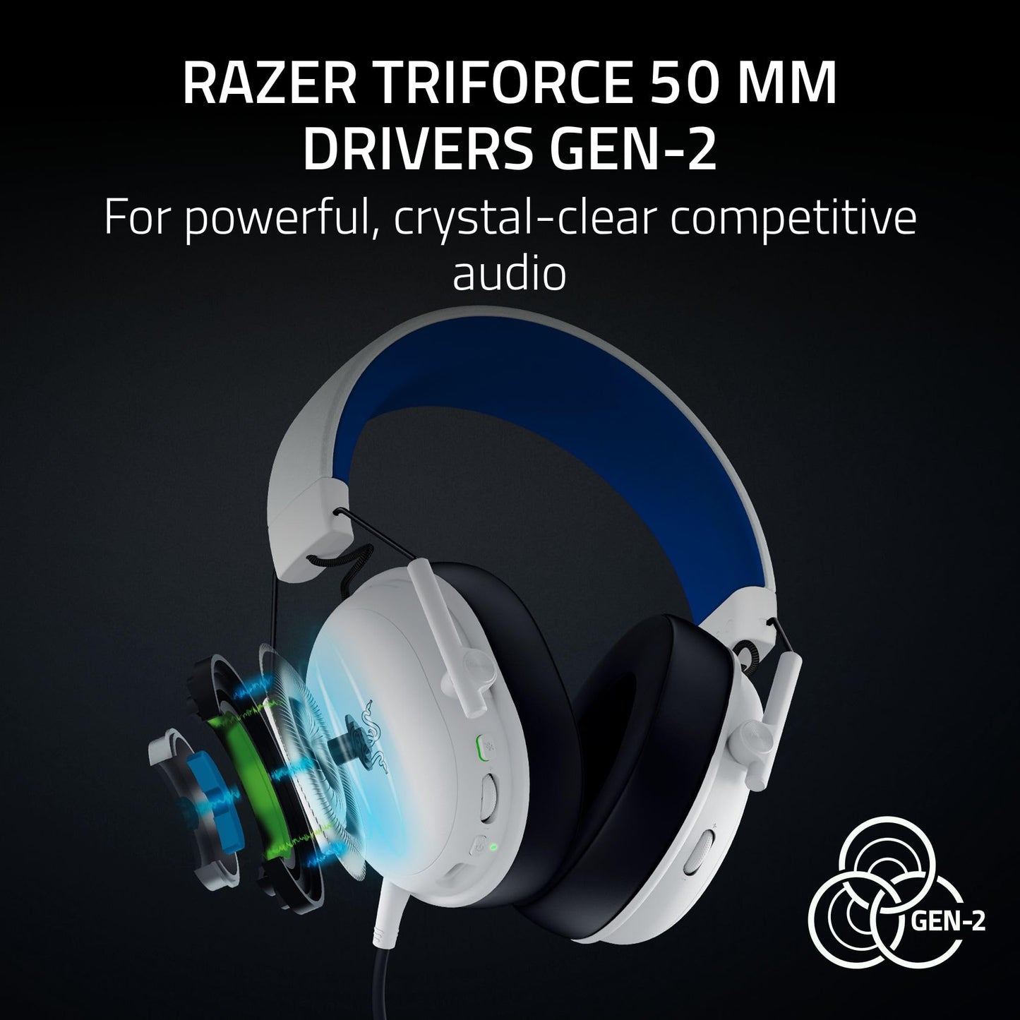 Razer BlackShark V3 X HyperSpeed Wireless Gaming Headset for PC: 50mm Drivers - Cardioid Mic - 2.4 GHz, Bluetooth, USB - Works with Mac, PS5, Nintendo Switch, Smartphone - 70 Hr Battery - Black