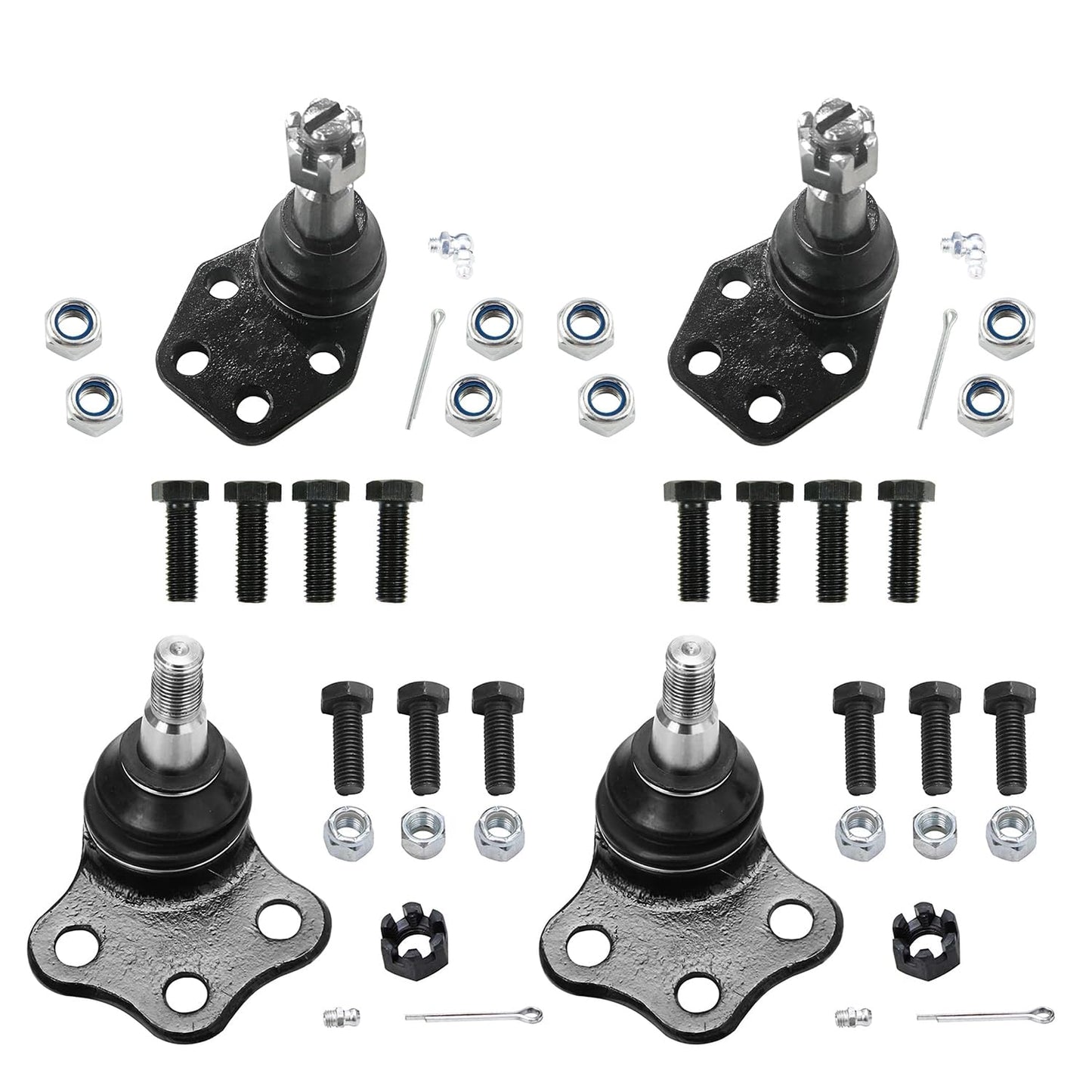 Detroit Axle - 4WD Front 4pc Ball Joints for Ford F-250 F-350 F-450 F-550 Excursion, 4 Upper & Lower Ball Joints Replacement