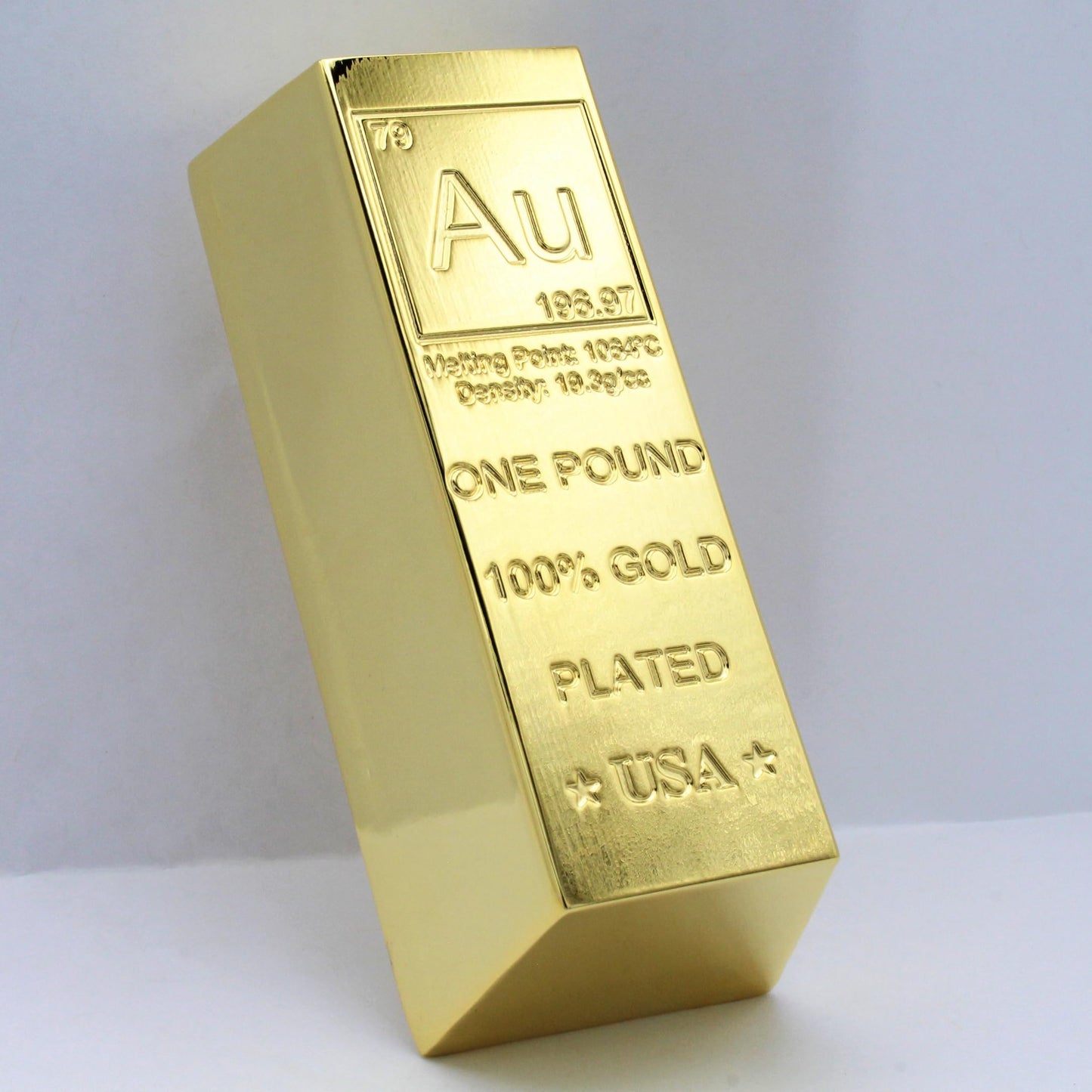 1 Pound Copper Bar Ingot Paperweight - 999 Pure Chemistry Element Design with Certificate of Authenticity by Mint State Gold