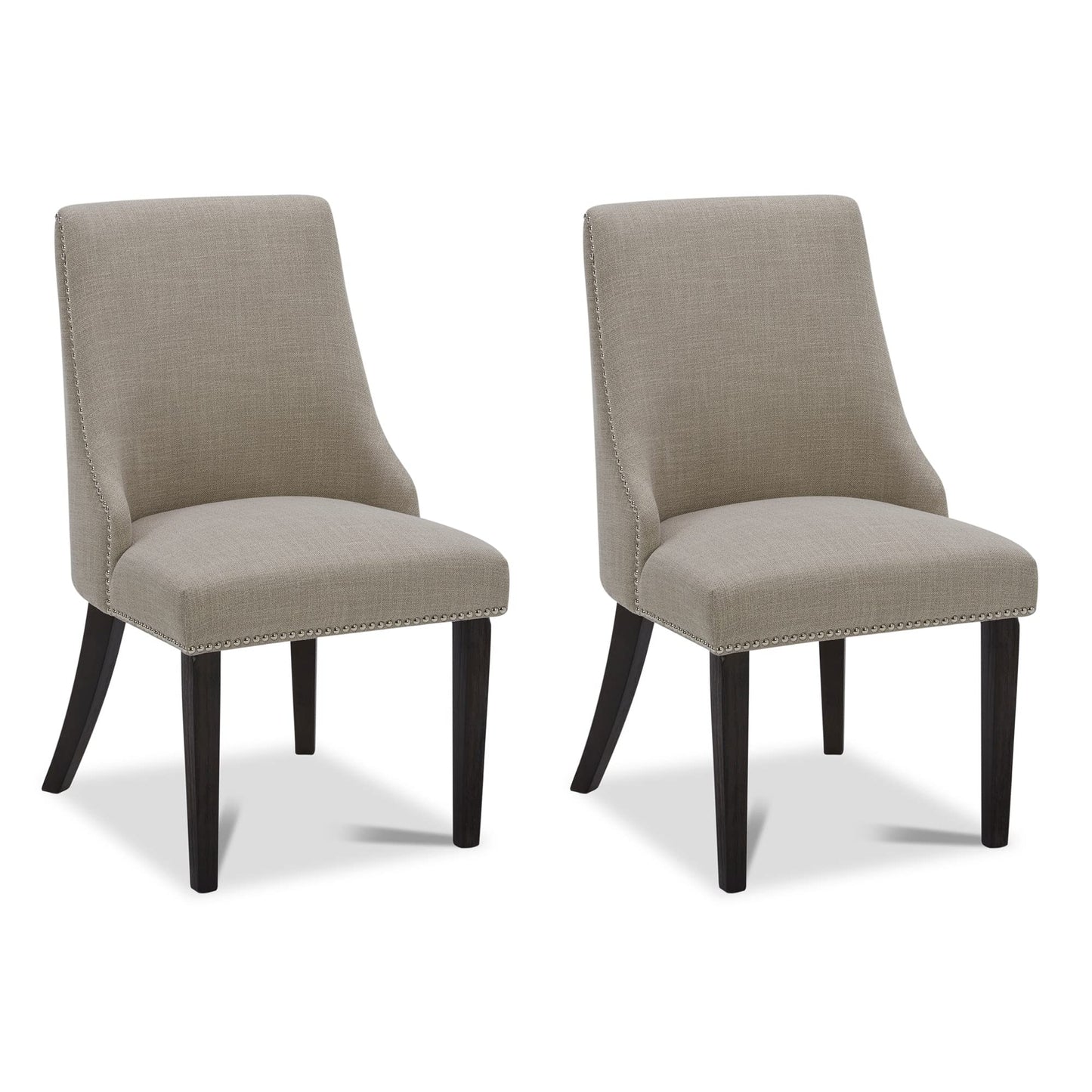 CHITA Modern High Back Dining Room Chairs Set of 2, Farmhouse Upholstered Dining Chairs, Fabric in Linen