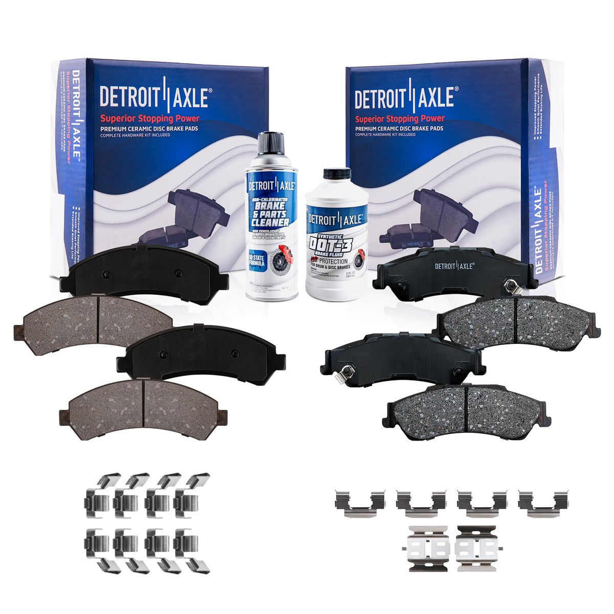 Detroit Axle - Rear Brake Rotors Pads for 2019-2026 Chevy Silverado 1500