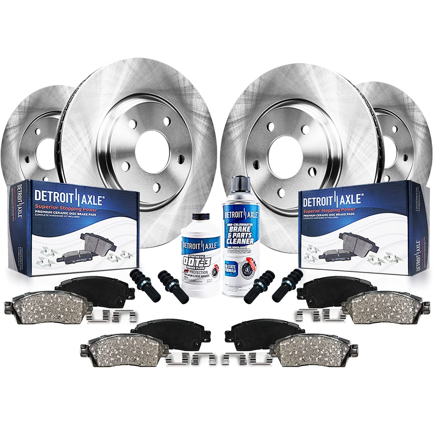 Detroit Axle - 6 Lugs Brake Kit for 12-20 Ford F-150 [with Manual Parking Brake] Ceramic Brakes Pads 2012 2013 2014 2015 2016 2017 2018 2019 2020: 13.78'' inch Front and 13.70'' inch Rear Brake Rotors