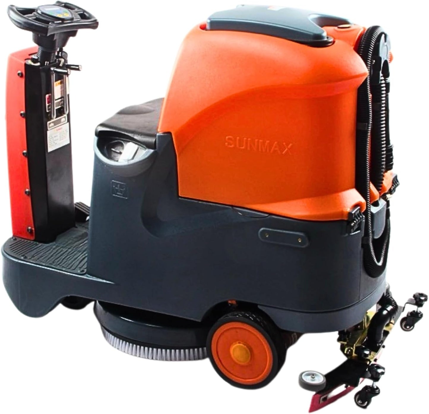 SUNMAX RT70 Ride-On Commercial Floor Scrubber Machine, 22" Brush, 31.5" Squeegee, 18.5/18.5-Gal Tanks, 48,400 Sq Ft/H, 5-Hour Runtime