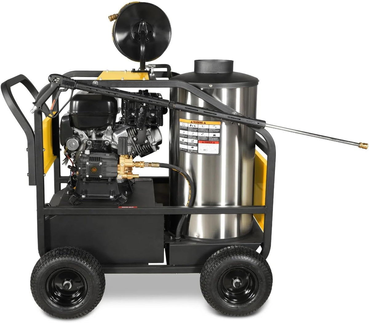 MechMaxx 4000 PSI 4 GPM 420cc 13.4HP E-Start Gas Engine Hot Water Pressure Washer with Hose Reel, Model HPW40D