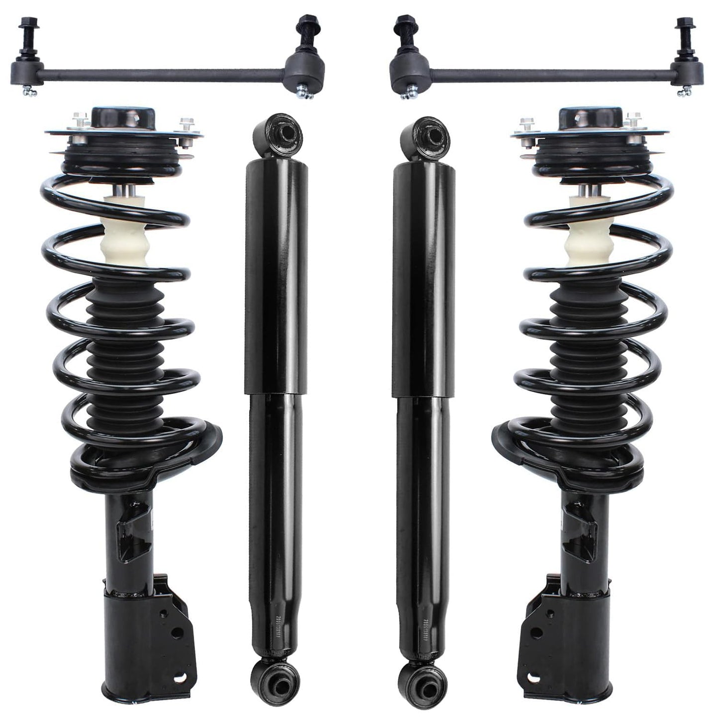 Detroit Axle - 6pc Struts Shocks Kit for 2014-2018 Chevy Silverado 1500 GMC Sierra 1500, 2 Front Struts w/Coil Springs 2 Sway Bars 2 Rear Shock Absorbers 2015 2016 2017 Replacement Suspension