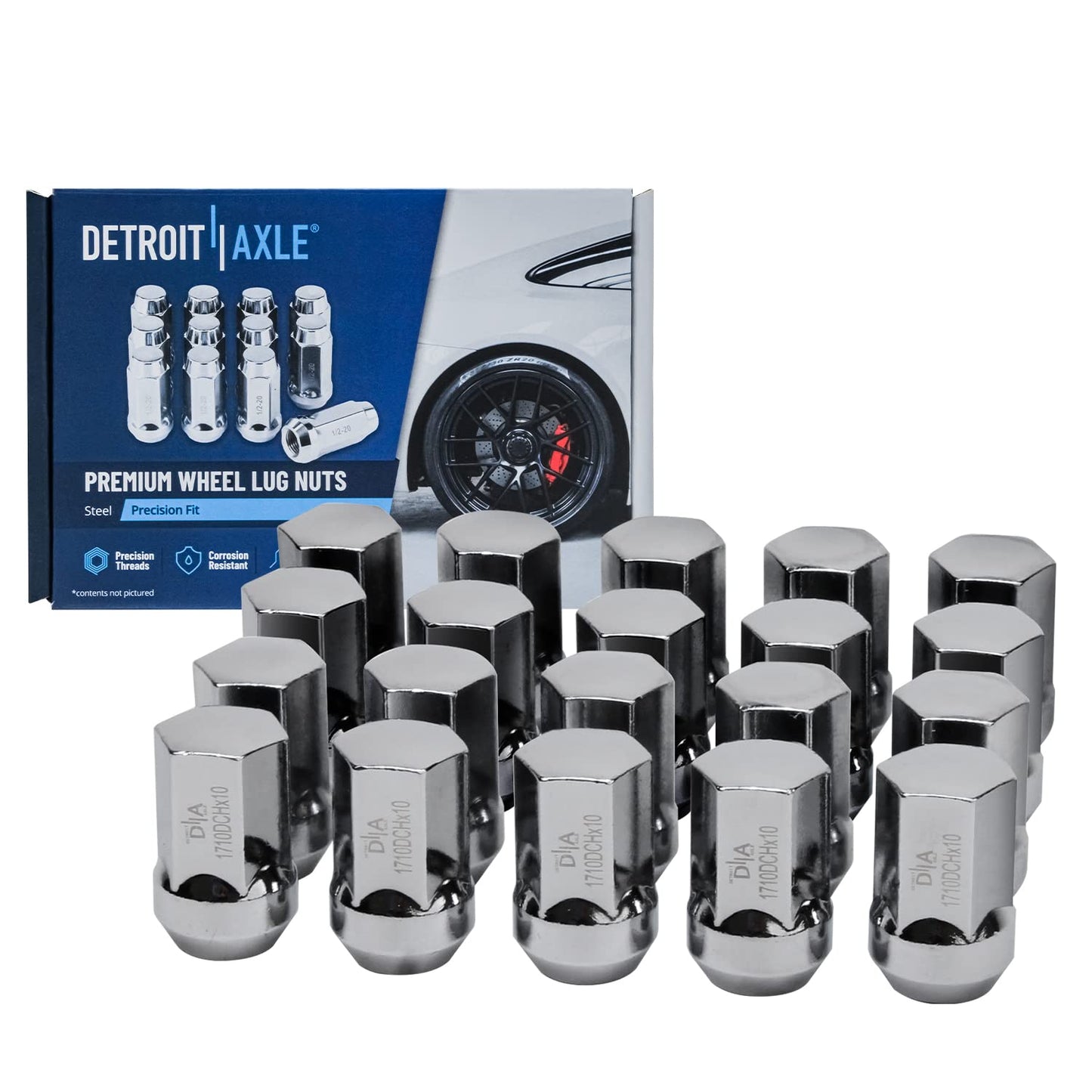 Detroit Axle - Brake Kit for 2006-2018 Dodge Ram 1500 2007-2009 Durango Chrysler Aspen 2019-2024 Ram 1500 Classic, Drilled Slotted Brake Rotors and Ceramic Brakes Pads w/Hardware Replacement