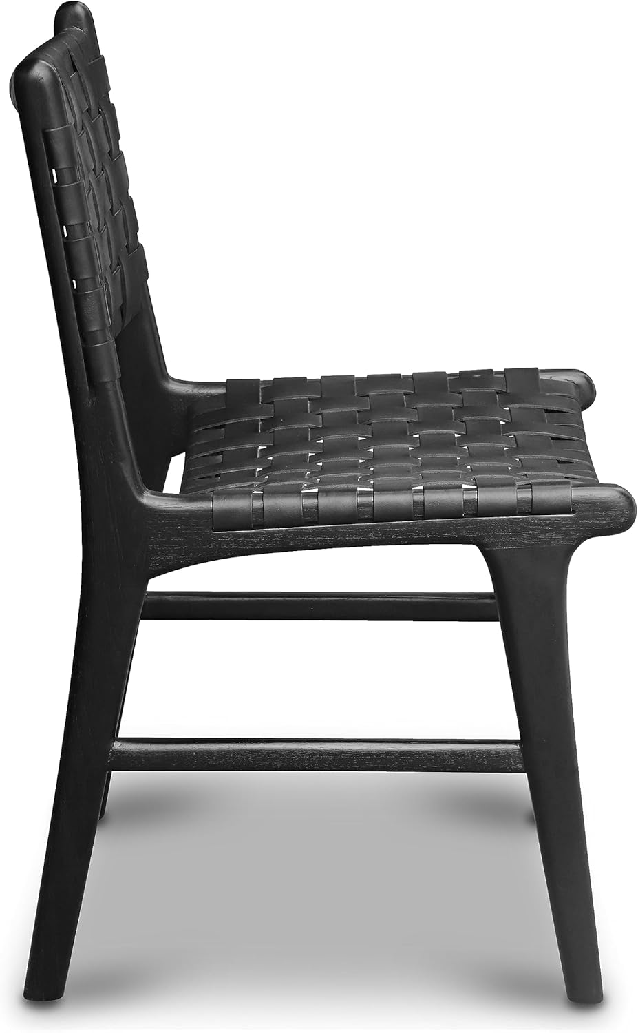 POLY & BARK Banda Teak & Leather Dining Chair in Havana Black