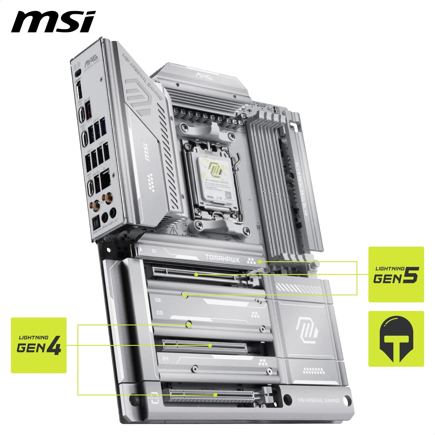 MSI MPG X870E Carbon WiFi Gaming Motherboard (AMD Ryzen 9000/8000/7000 Series Processors, AM5, DDR5, PCIe 5.0, M.2 Gen5, SATA 6Gb/s, USB 40Gbps, HDMI, Wi-Fi 7, Bluetooth 5.4, 5Gbps LAN, ATX)
