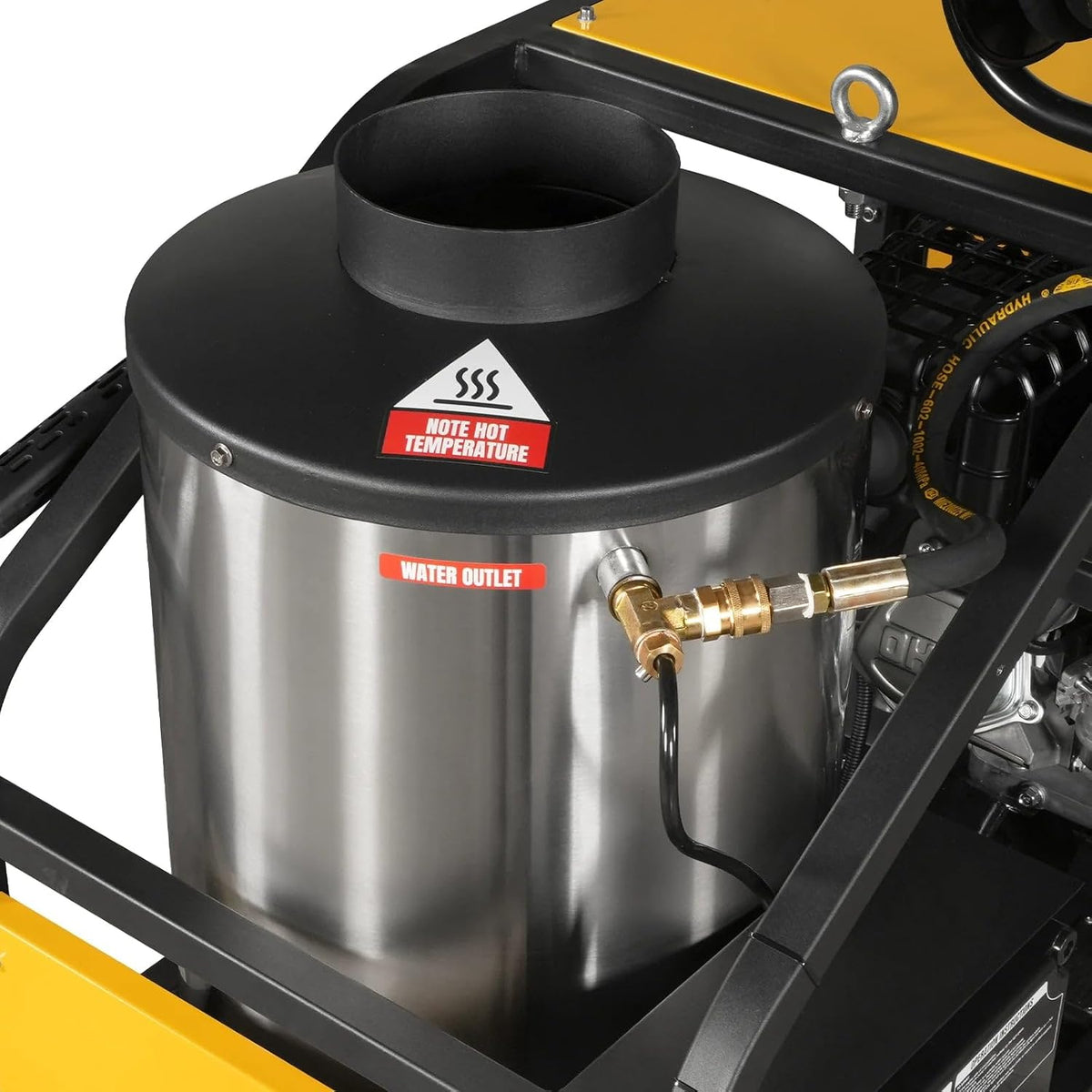 MechMaxx 4000 PSI 4 GPM 420cc 13.4HP E-Start Gas Engine Hot Water Pressure Washer with Hose Reel, Model HPW40D