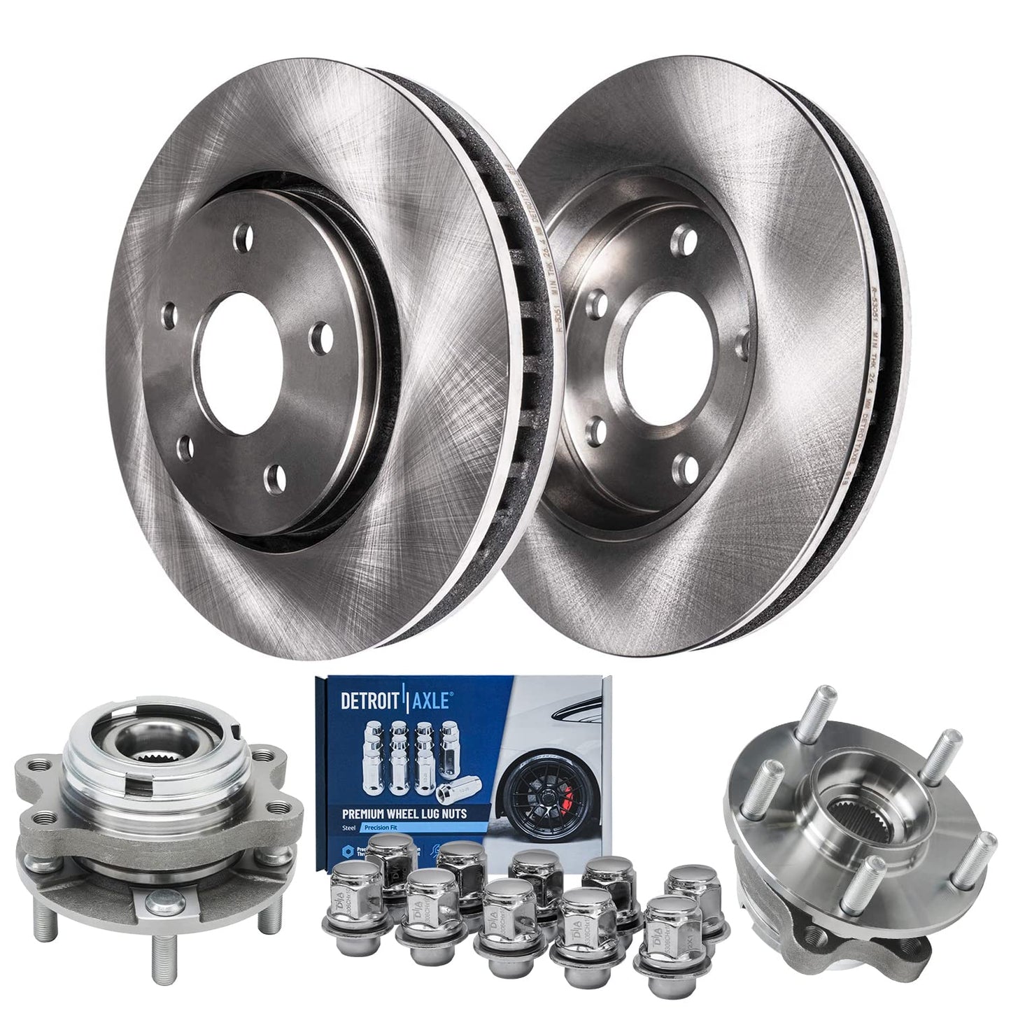 Detroit Axle - Kit de freno trasero para Dodge Grand Caravan Journey Chrysler Town & Country Frenos de repuesto Rotores y pastillas de freno de cerámica: Rotor de 12.91 pulgadas