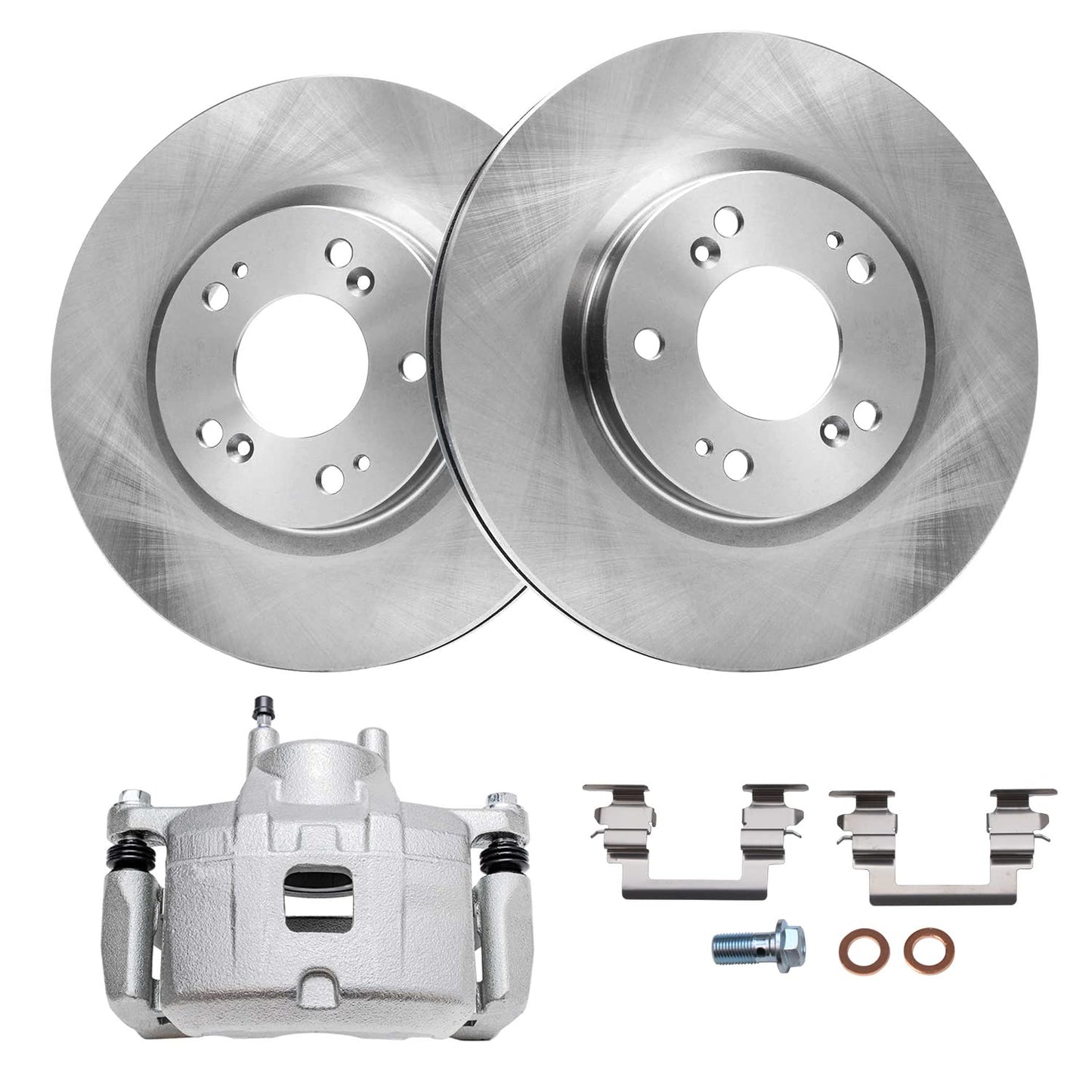 Detroit Axle - Front Brake Kit for 2003-2010 Honda Accord Disc Brake Rotors Ceramic Brakes Pads w/Hardware 2004 2005 2006 2007 2008 2009 Replacement [11.10 inch Rotors]
