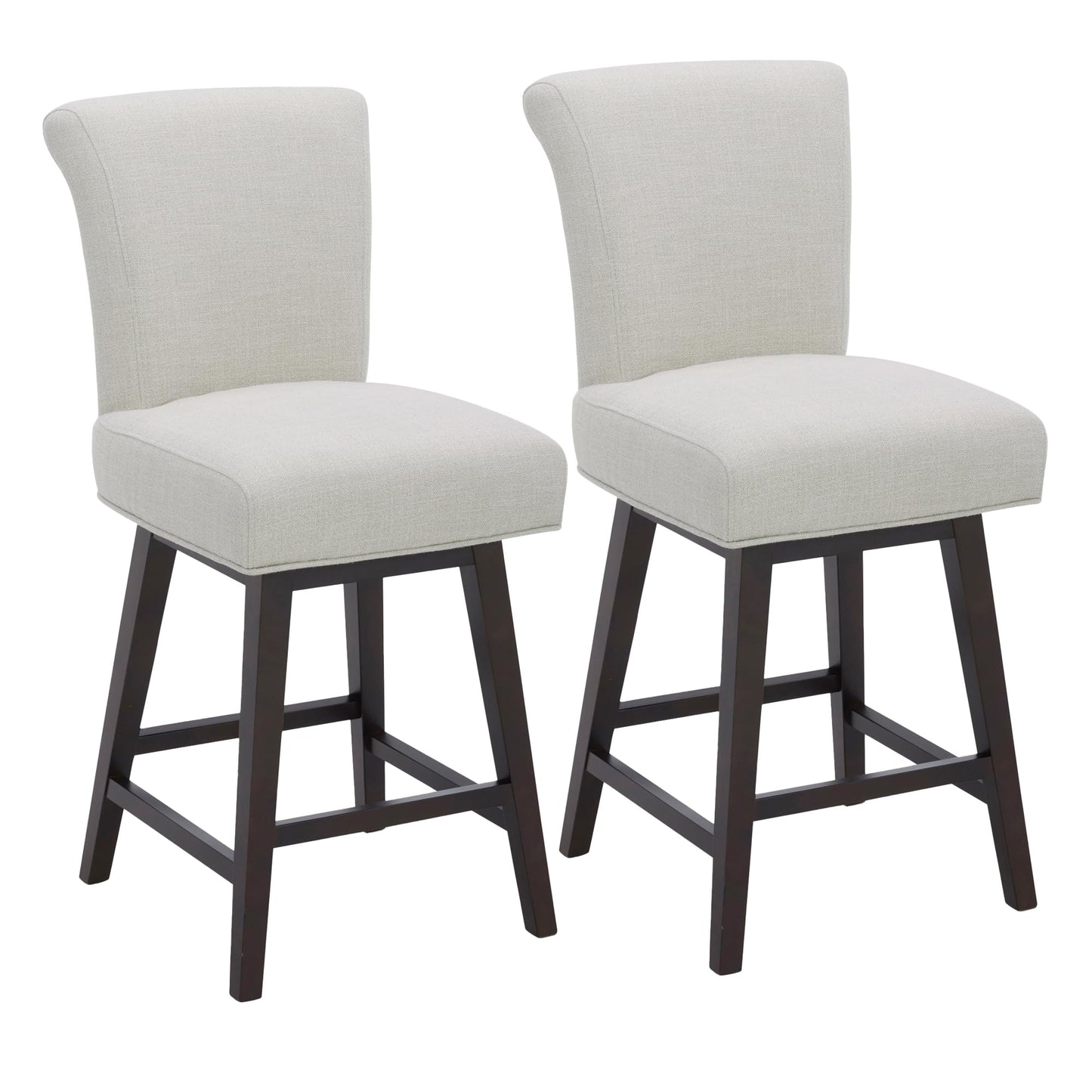 CHITA 30 Inch Counter Height Swivel Bar Stools Set of 2, FSC Certified Modern Upholstered Faux Leather Swivel Barstool Chairs with Back, Black