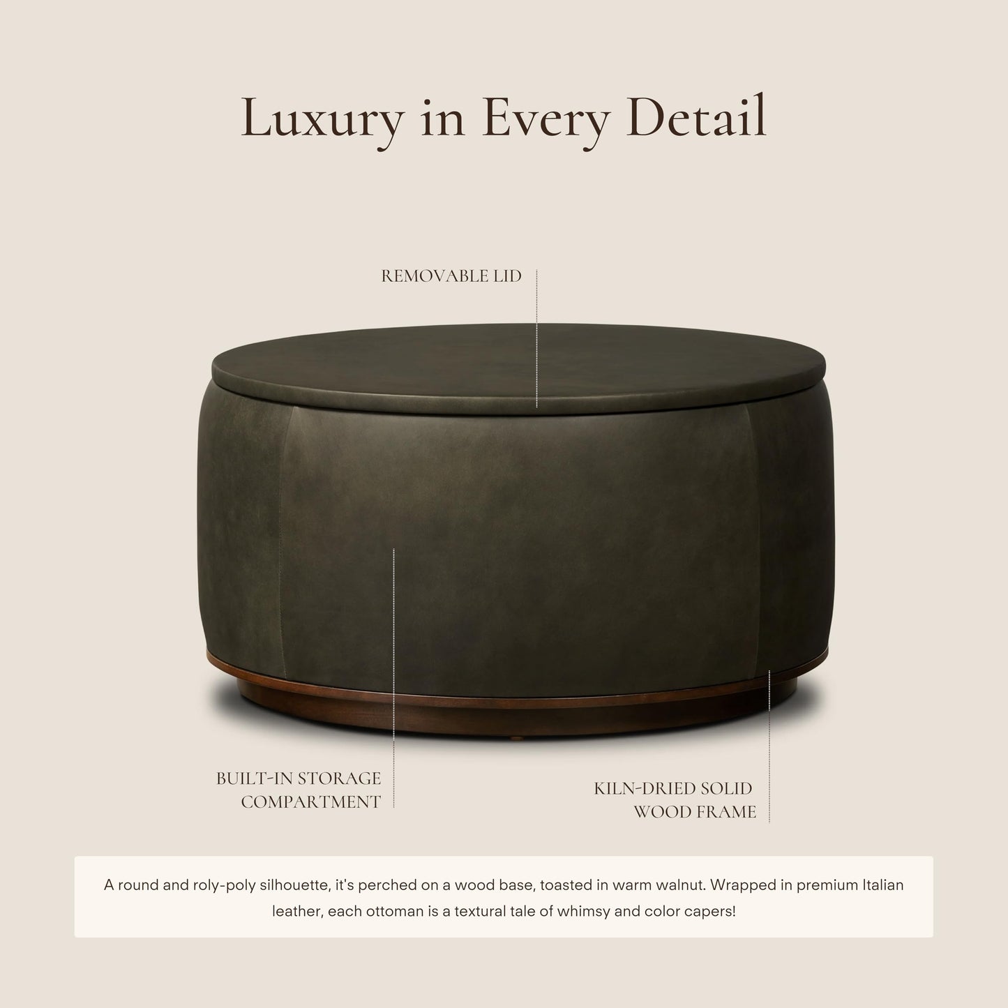 POLY & BARK Essex 89” Full-Grain Italian Leather Sofa – Tufted Back, Feather-Down Comfort, Solid Wood Frame, Cognac Tan