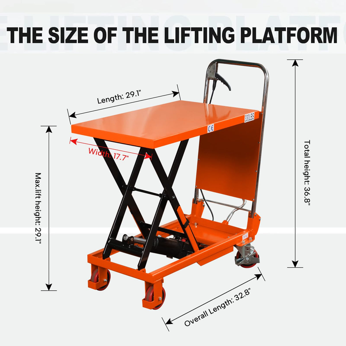 Tory Carrier Double Scissor Lift Table 330 Lbs Capacity