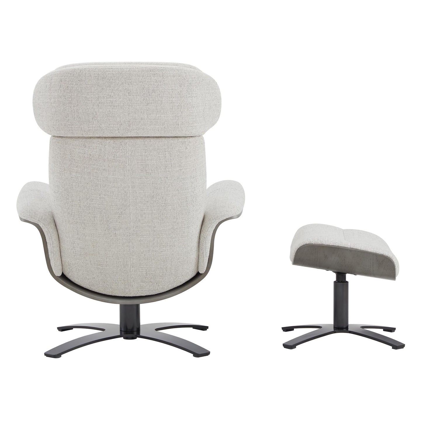 CHITA Genuine Leather Reclining Swivel Chair with Adjustable Headrest and Ottoman for Living Room, Office, Saddle