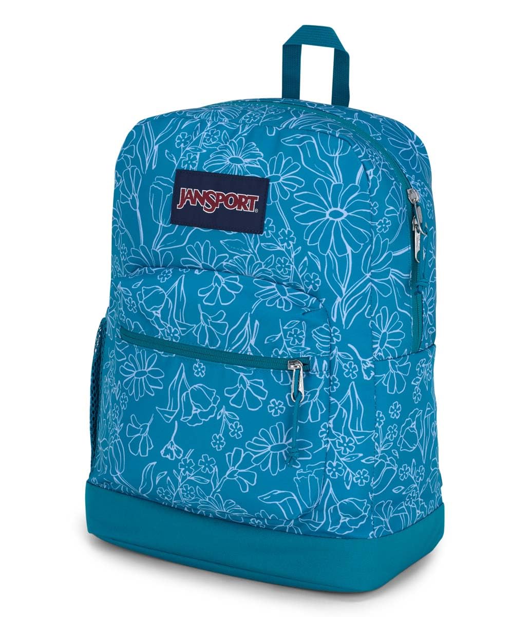 JanSport Cross Town Plus Backpack - Large Main Compartment, Side Water Bottle Pocket, 15-Inch Padded Laptop Sleeve - Black