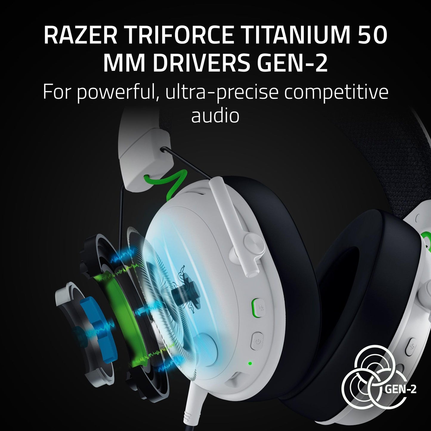 Razer BlackShark V3 Wireless Gaming Headset for PC: 50mm Drivers - Super Wideband Mic - 2.4 GHz, Bluetooth, USB - Works with Mac, PS5, Nintendo Switch, Smartphone - 70 Hr Battery - Black