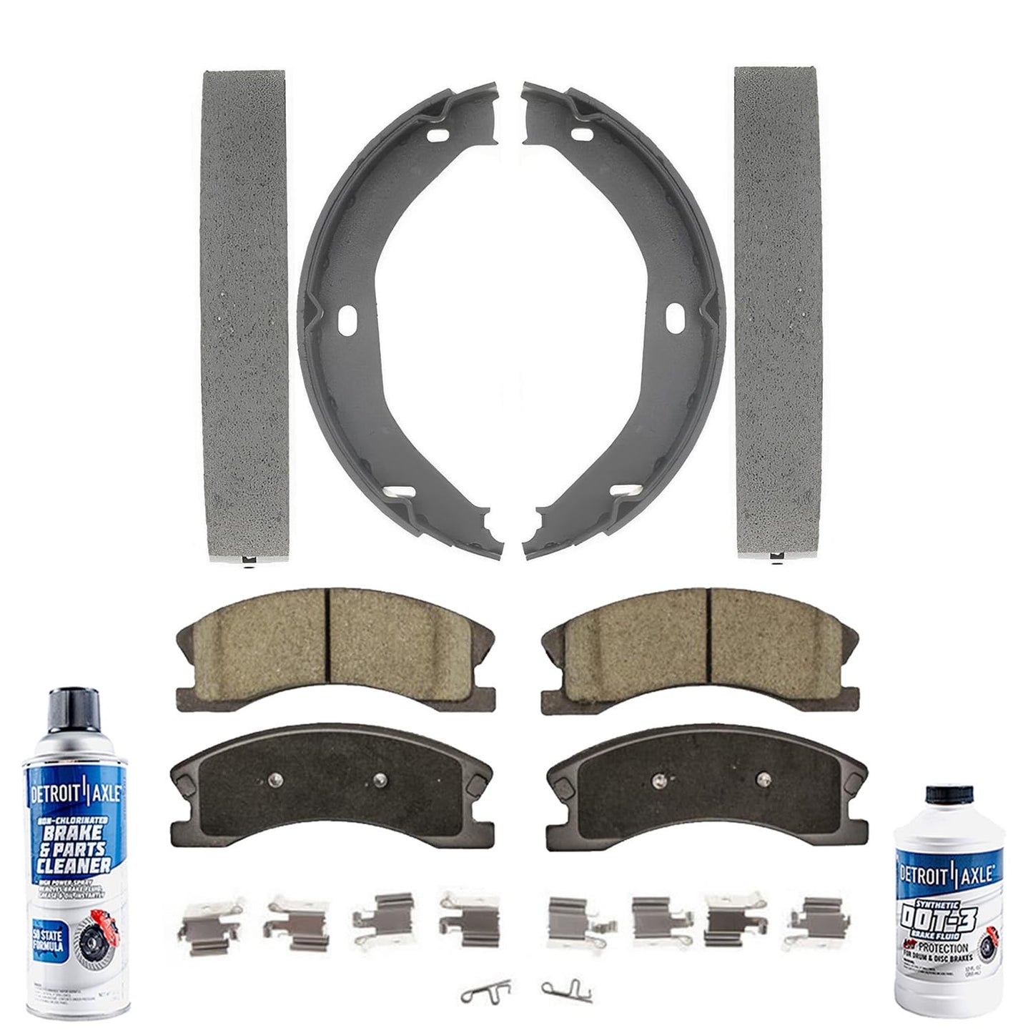 Detroit Axle - 4WD Brake Kit for 2012-2022 Ford F-250 Super Duty 2013-2022 F-350 Super Duty, 14.29" inch Front Rear Drilled Slotted Brake Rotors Ceramic Brakes Pads Replacement