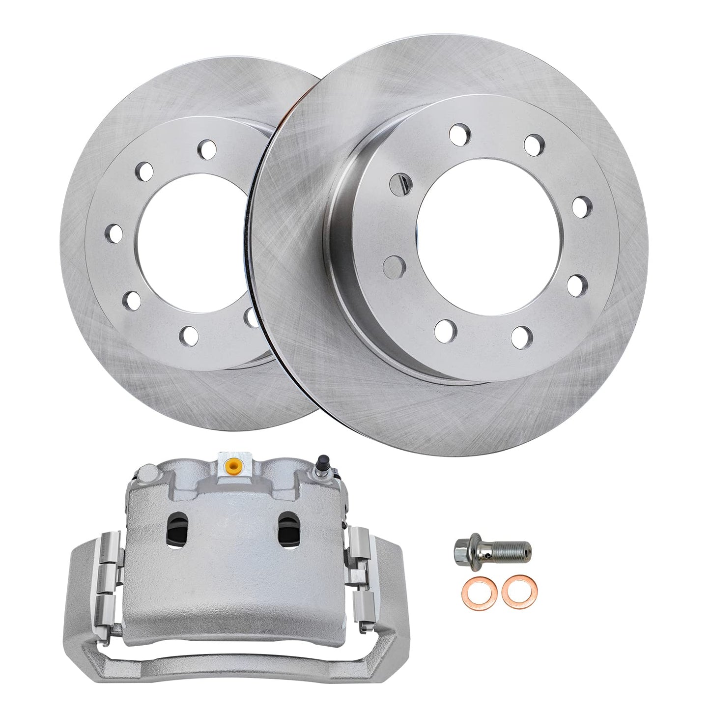 Detroit Axle - Front Brake Kit for 2003-2010 Honda Accord Disc Brake Rotors Ceramic Brakes Pads w/Hardware 2004 2005 2006 2007 2008 2009 Replacement [11.10 inch Rotors]