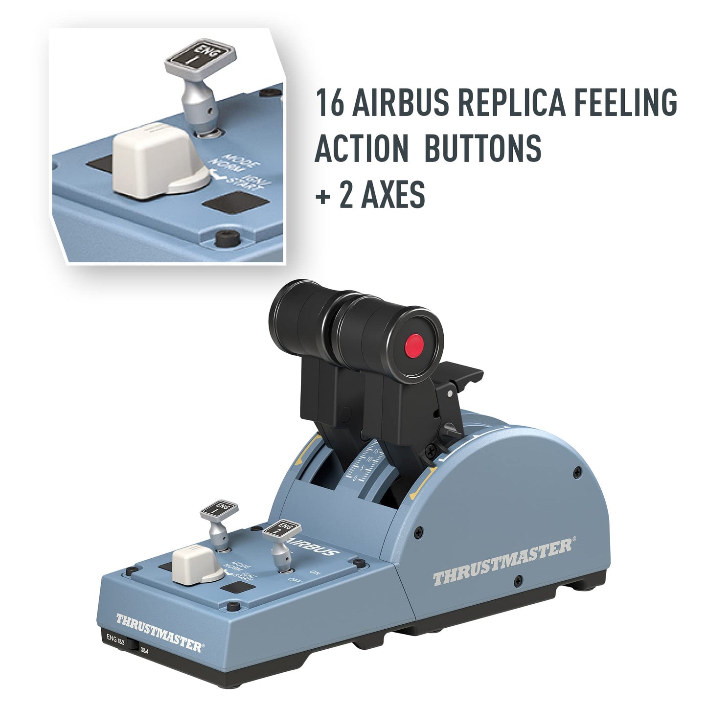Thrustmaster TCA Sidestick Airbus Edition Flight Sim Joystick - PC | A320 1:1 replica, drift-free magnetic sensor, 17 mappable action buttons, built-in throttle, thrust reverser, Hall sensor