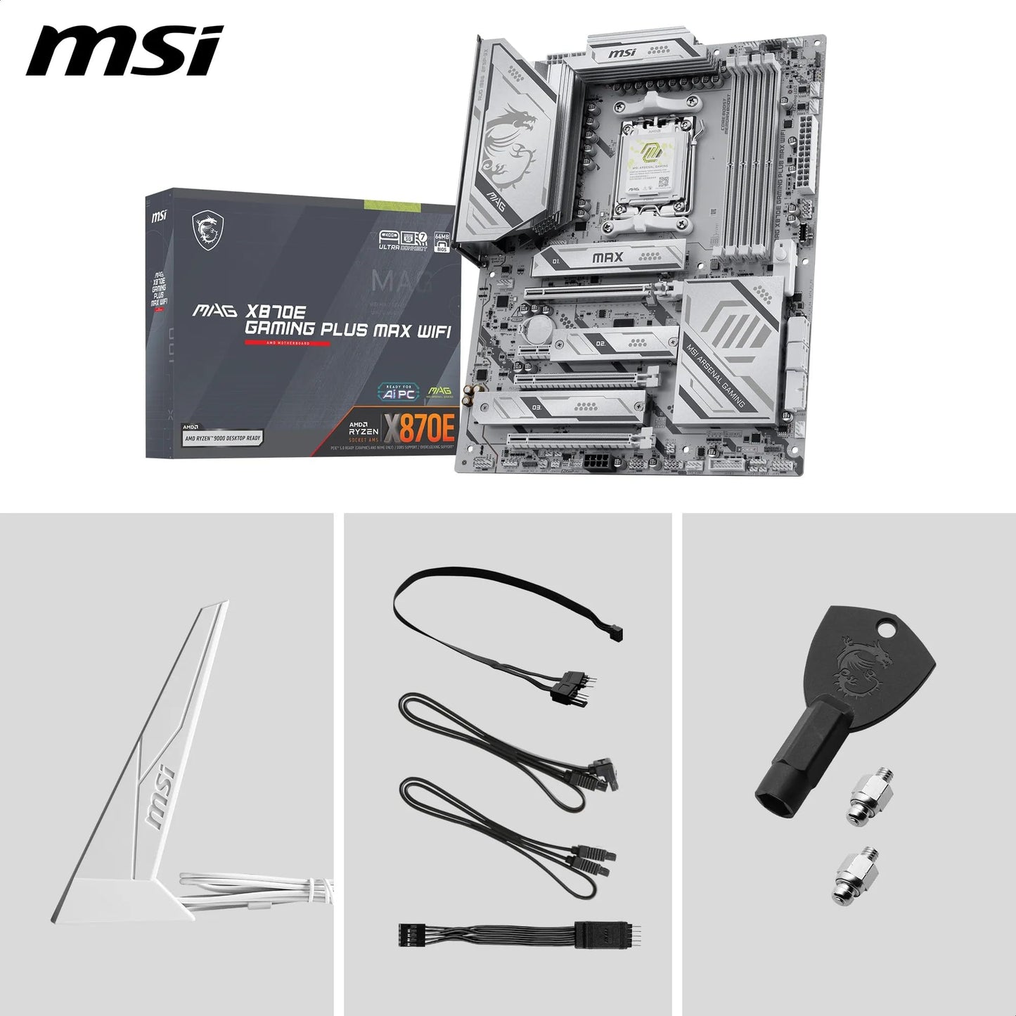 MSI MPG X870E Carbon WiFi Gaming Motherboard (AMD Ryzen 9000/8000/7000 Series Processors, AM5, DDR5, PCIe 5.0, M.2 Gen5, SATA 6Gb/s, USB 40Gbps, HDMI, Wi-Fi 7, Bluetooth 5.4, 5Gbps LAN, ATX)