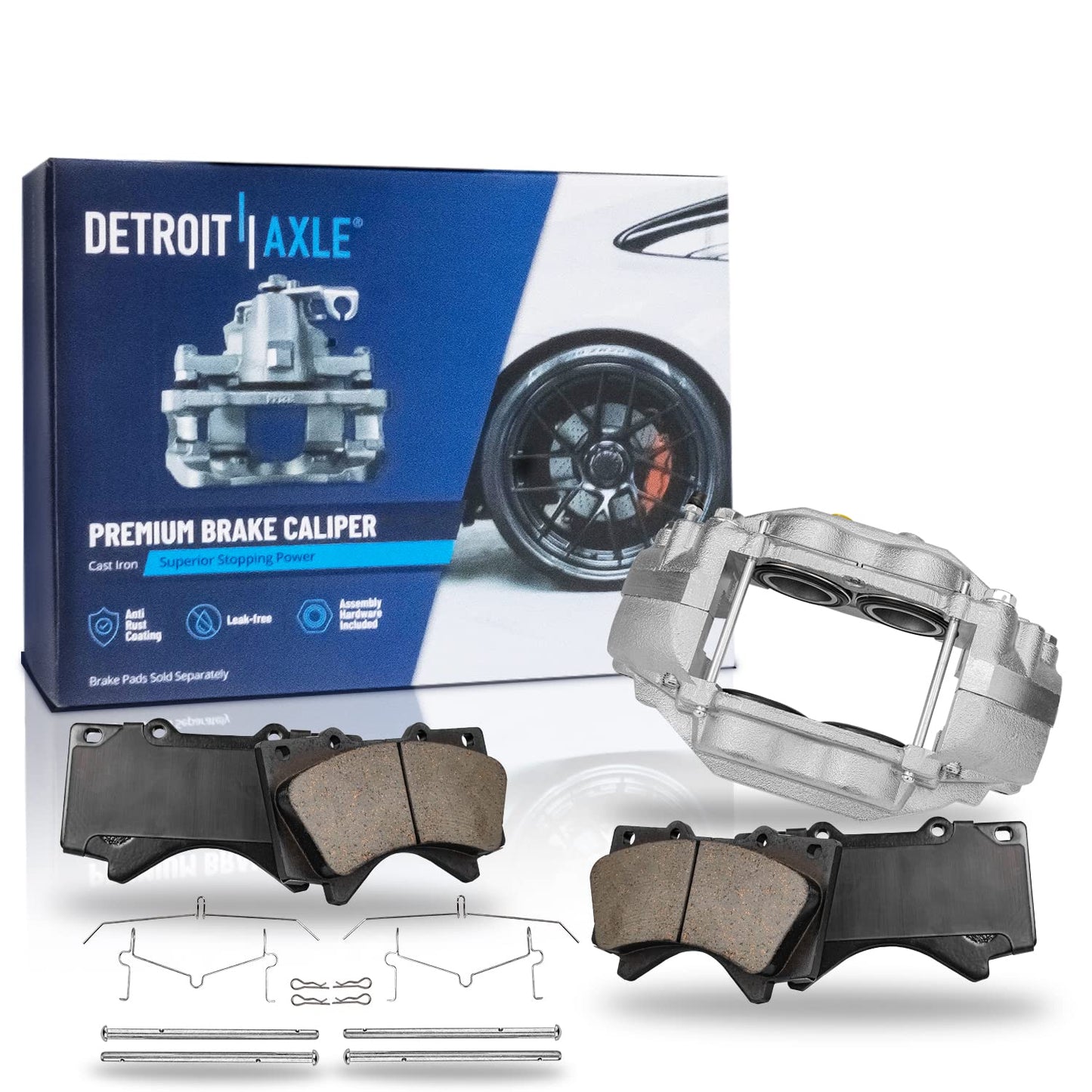 Detroit Axle - 8pc Brake Kit for Chevy GMC Silverado Sierra 1500 Yukon XL Escalade ESV Drilled & Slotted Brake Rotors Ceramic Brakes Pads Replacement : 13.50" inch Front and 13.58" inch Rear Rotor