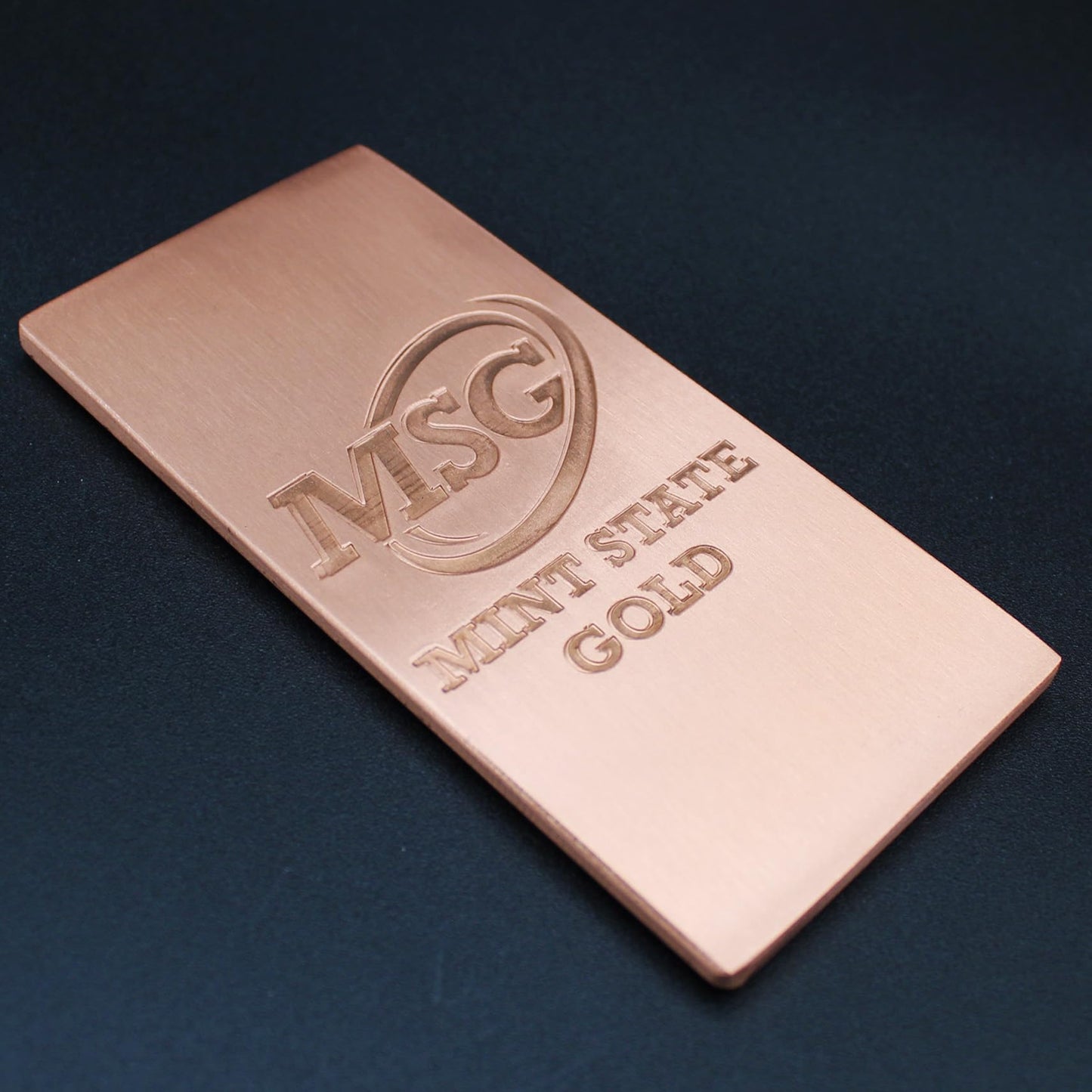 1 lb Copper Bar (Flat Style) .999 Pure Bullion with Periodic Table Element Design (1 Pound) by Mint State Gold