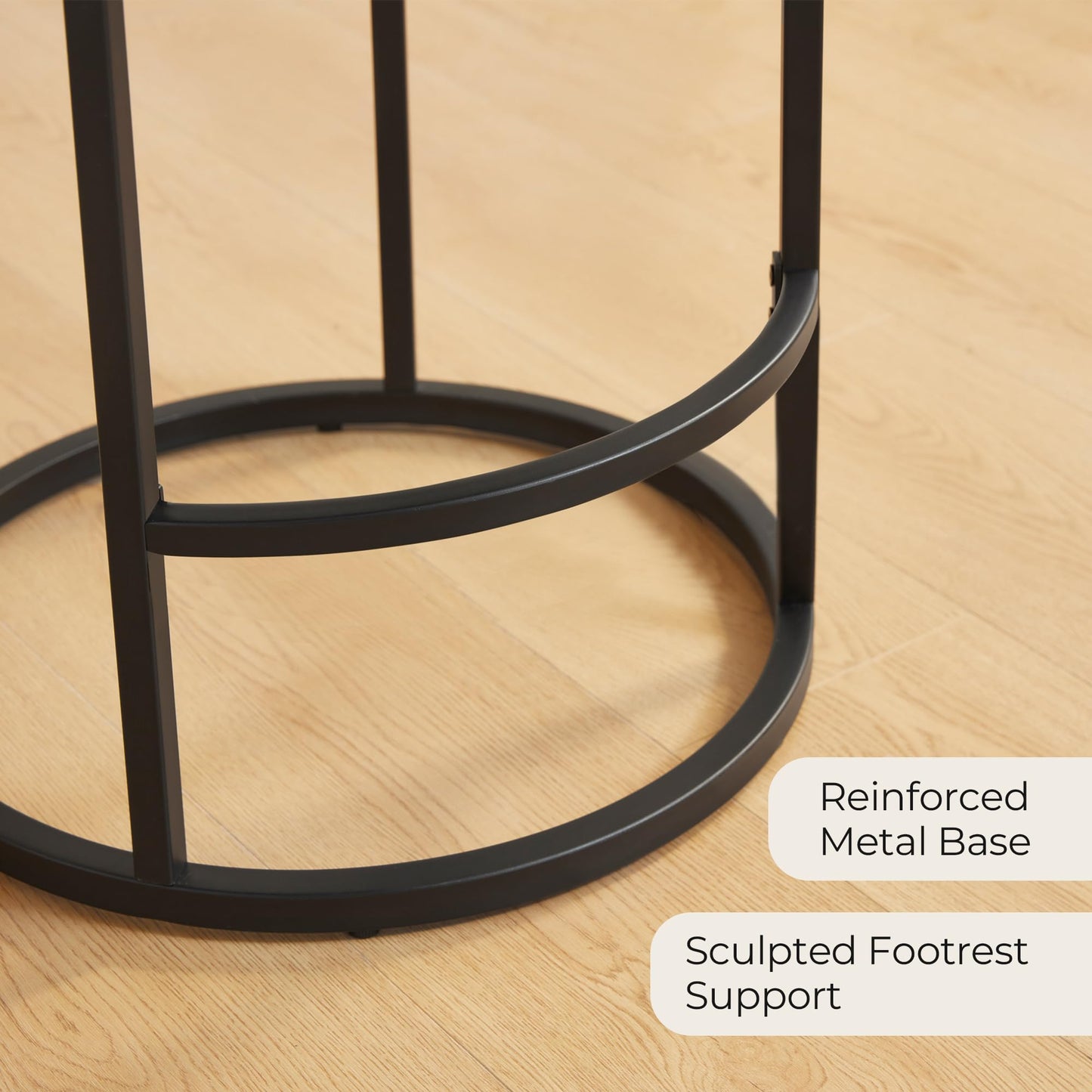 CHITA Swivel Counter Height Bar Stools Set of 3, Upholstered Bar Chairs with Backrest, Sturdy Metal Base, 26.8" Seat Height for Kitchen Island & Home Bar, Sand