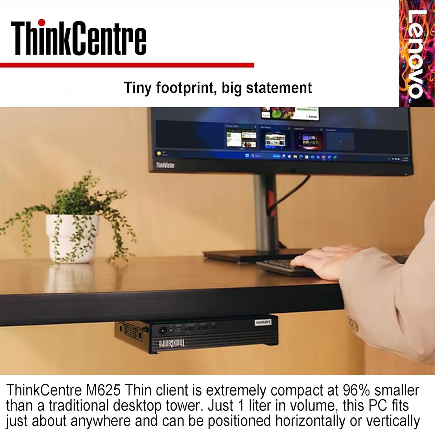 Lenovo ThinkCentre Micro Desktop, 16GB RAM, 1TB SSD Drive, AMD Processor & Graphics, Dual-Display Support, Wi-Fi, Bluetooth, USB, RJ-45, Home-Friendly, Business-Grade, Windows 11 Pro