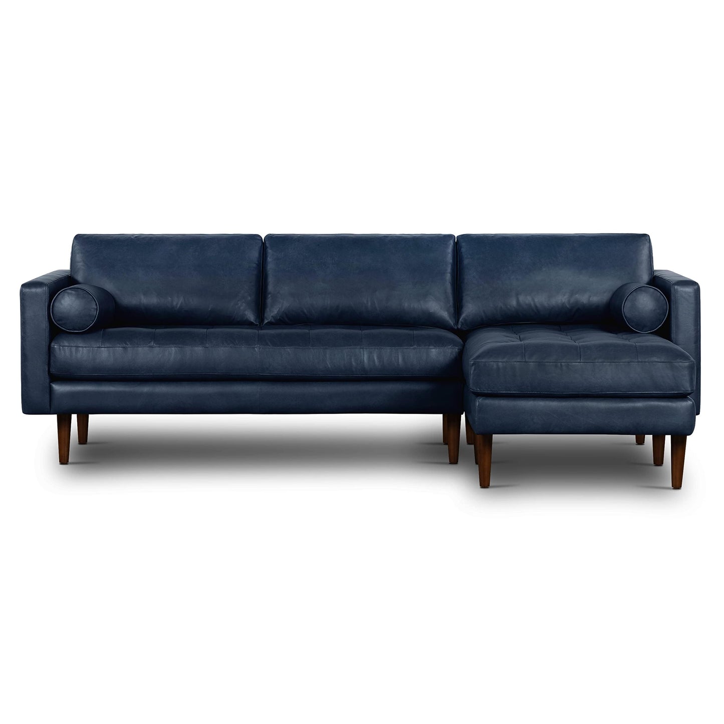 POLY & BARK Napa 82" Leather Pull‑Out Sleeper Sofa – Full‑Grain Italian Leather Upholstery,Tri‑Layer Mattress & Storage Console –Sophisticated Multi‑Functional Sofa Bed for Living Rooms & Guest Spaces